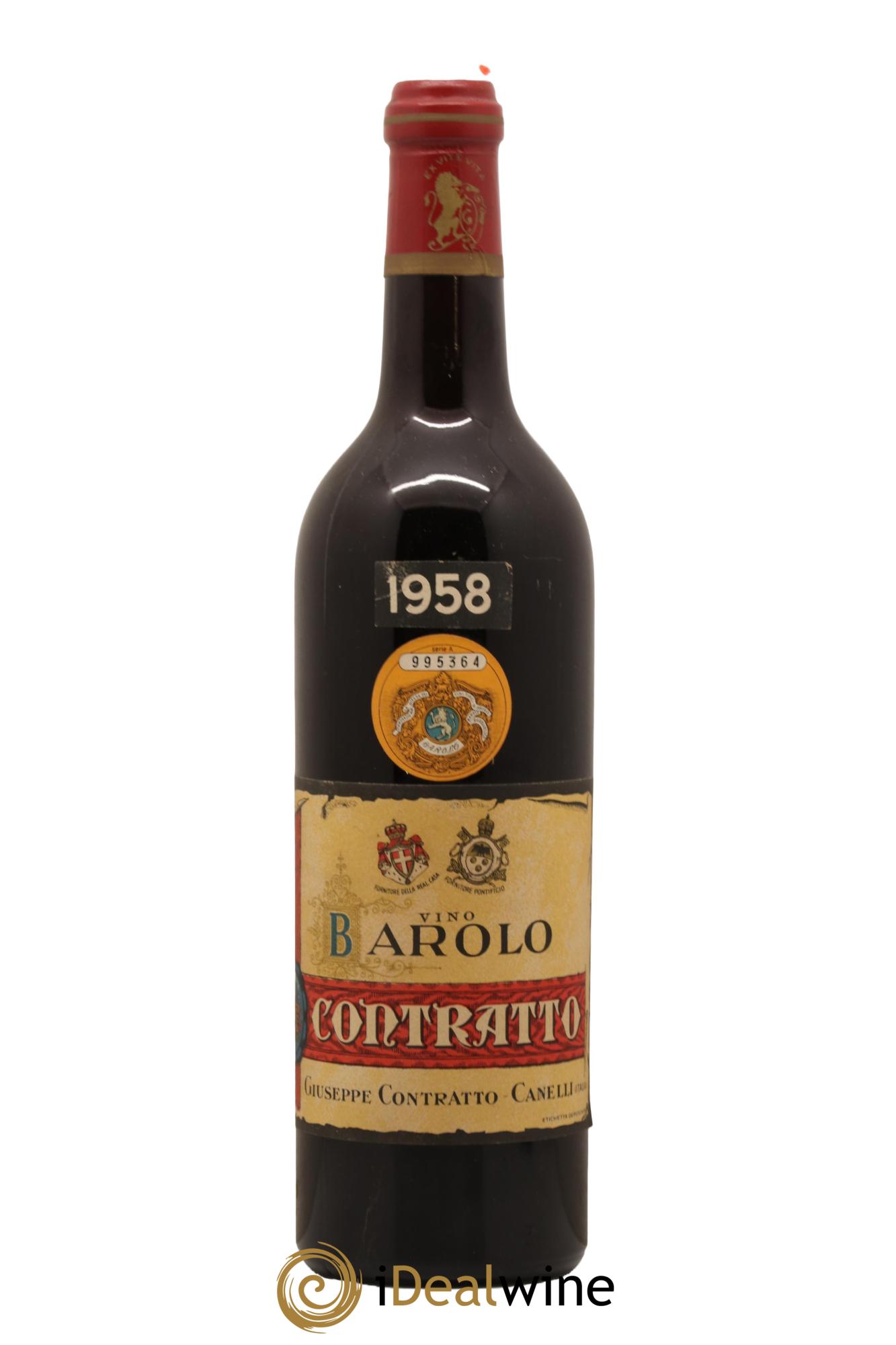 Barolo Giuseppe Contratto Canelli 1958 - Lot de 1 bouteille - 0