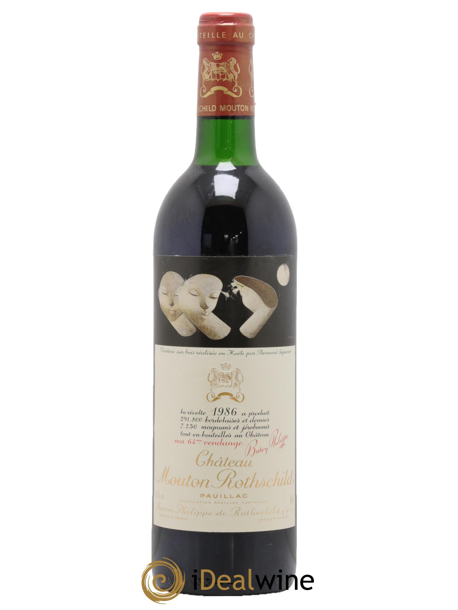 Château Mouton Rothschild 1er Grand Cru Classé 1986 - Lot de 1 bouteille - 0
