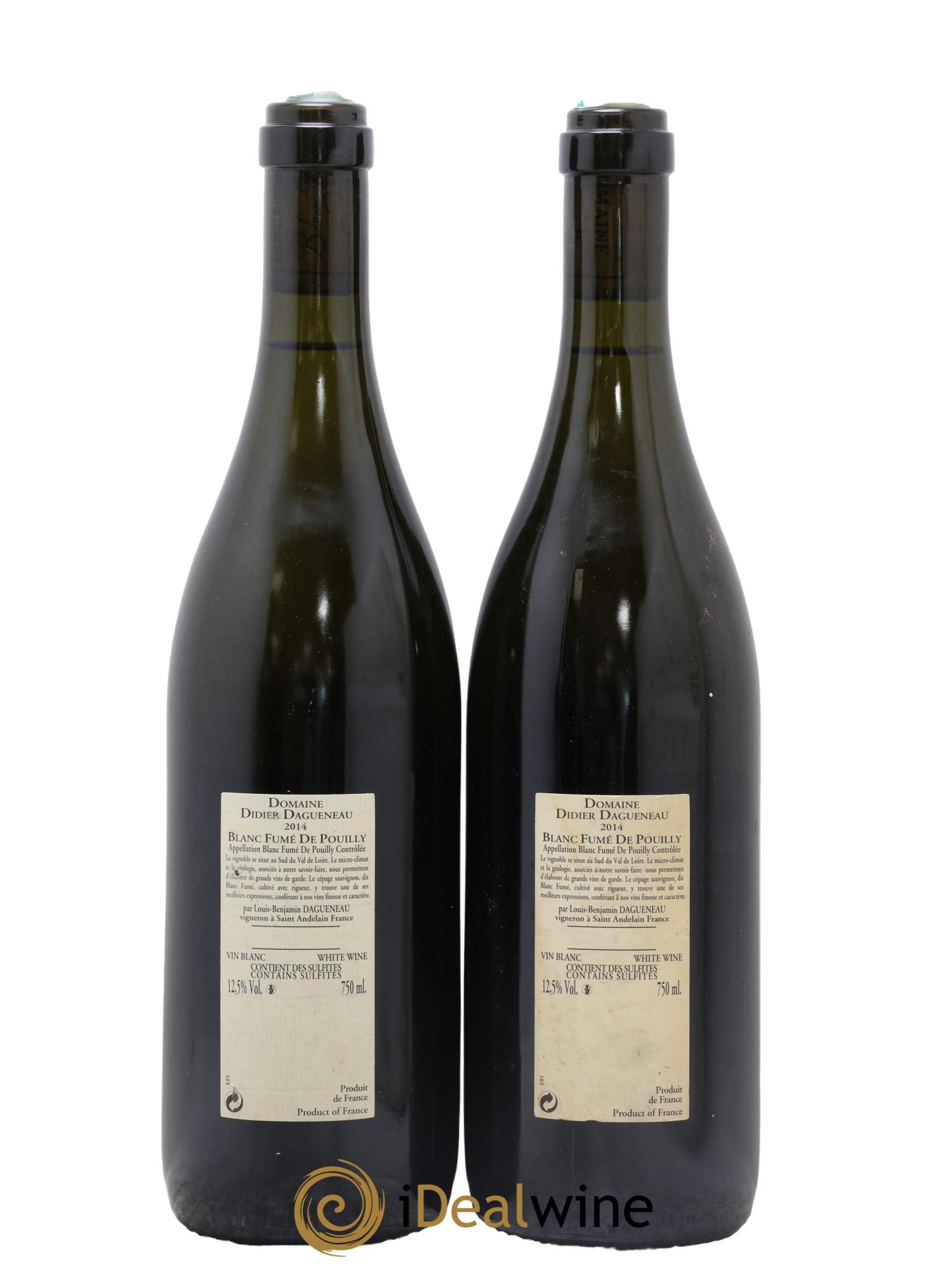 Pouilly-Fumé Blanc Fumé de Pouilly Dagueneau (Domaine Didier - Louis-Benjamin) 2014 - Lot of 2 bottles - 1