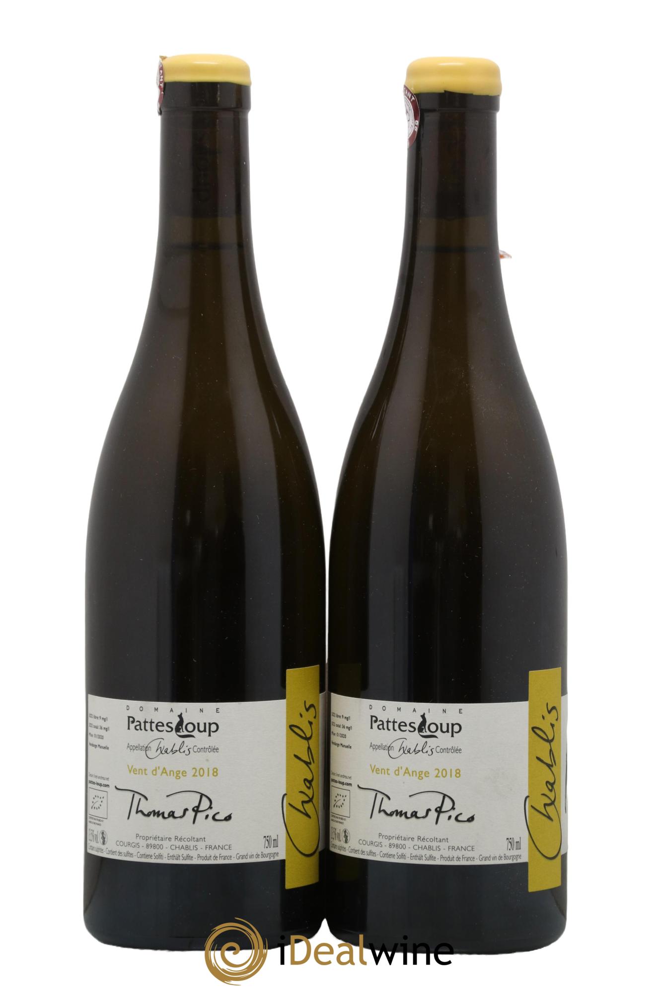 Chablis Vent d'Ange Pattes Loup (Domaine) 2018 - Lot de 2 bouteilles - 1