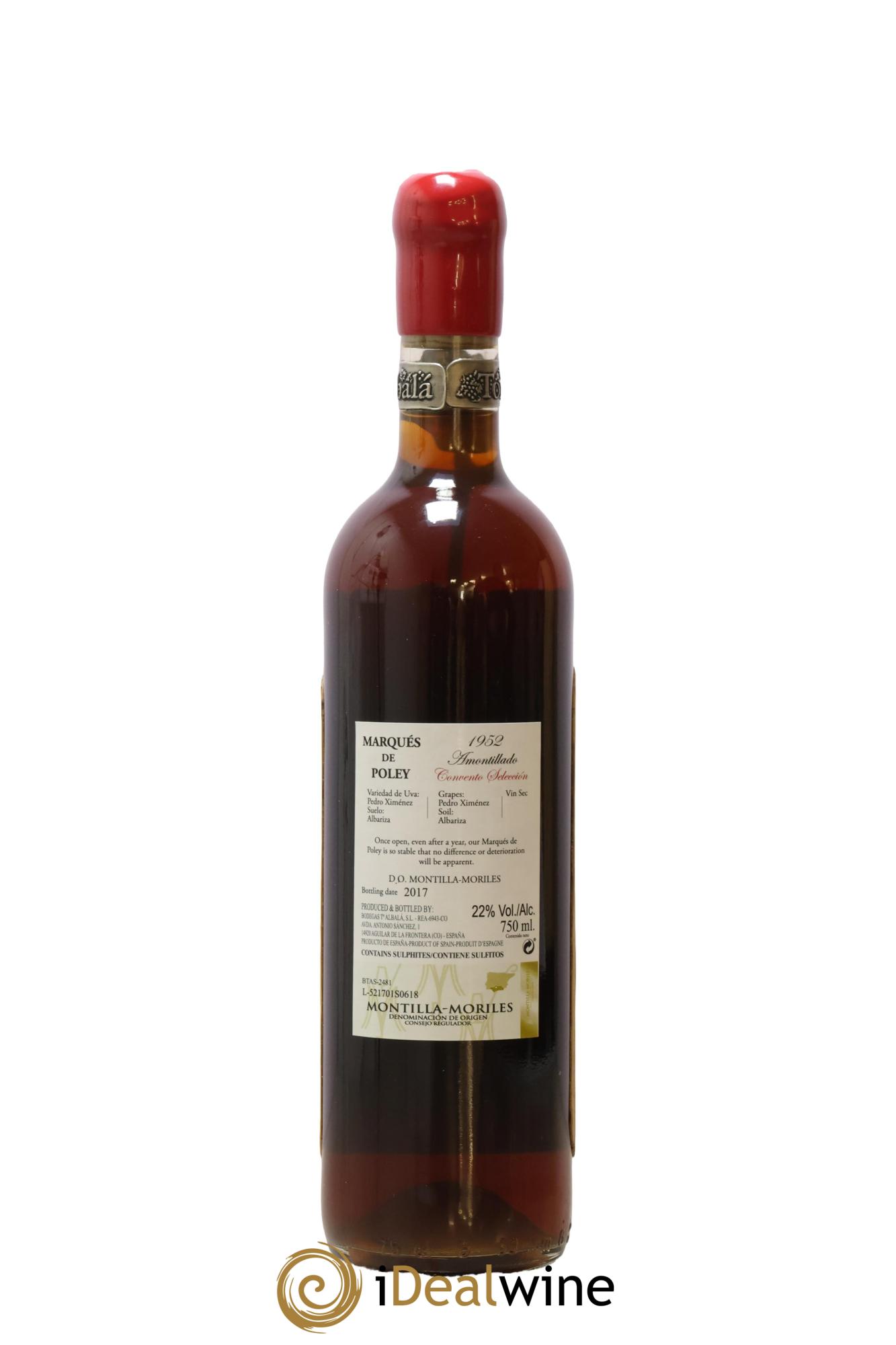 Montilla Moriles Don P.X Marqués de Poley Convento Seleccion Toro Albala 1952 - Lot de 1 bouteille - 2