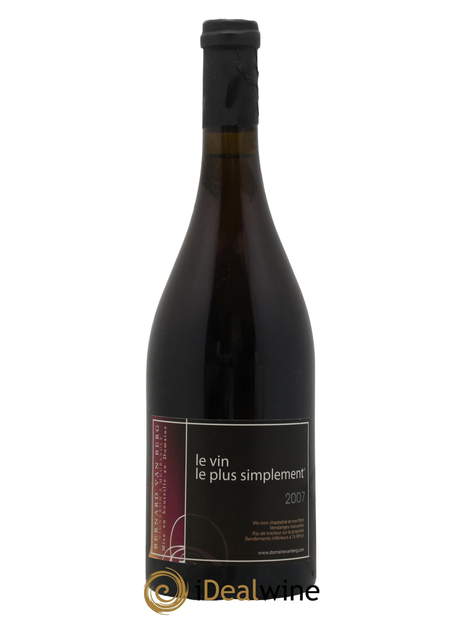 Bourgogne Grand Ordinaire La Terre Bernard Van Berg 2007 - Lot de 1 bouteille - 0