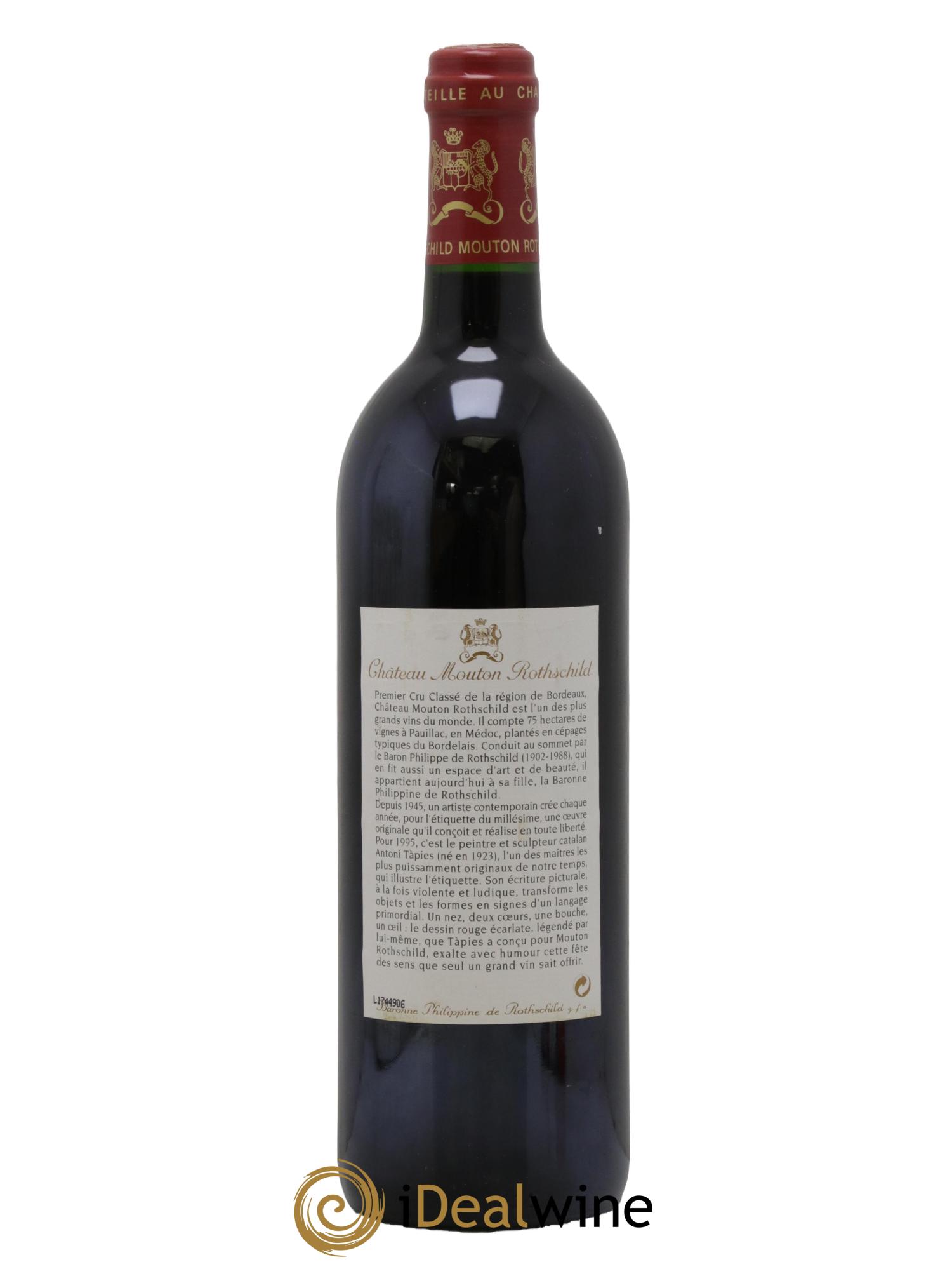 Château Mouton Rothschild 1er Grand Cru Classé 1995 - Lot de 1 bouteille - 1
