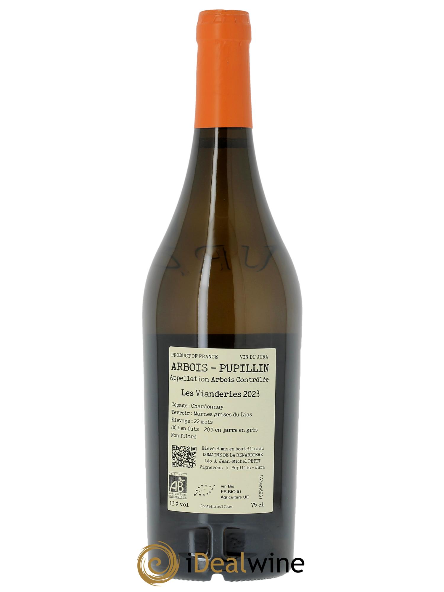 Arbois Pupillin Les Vianderies Domaine de la Renardière  2023 - Lotto di 1 bottiglia - 1