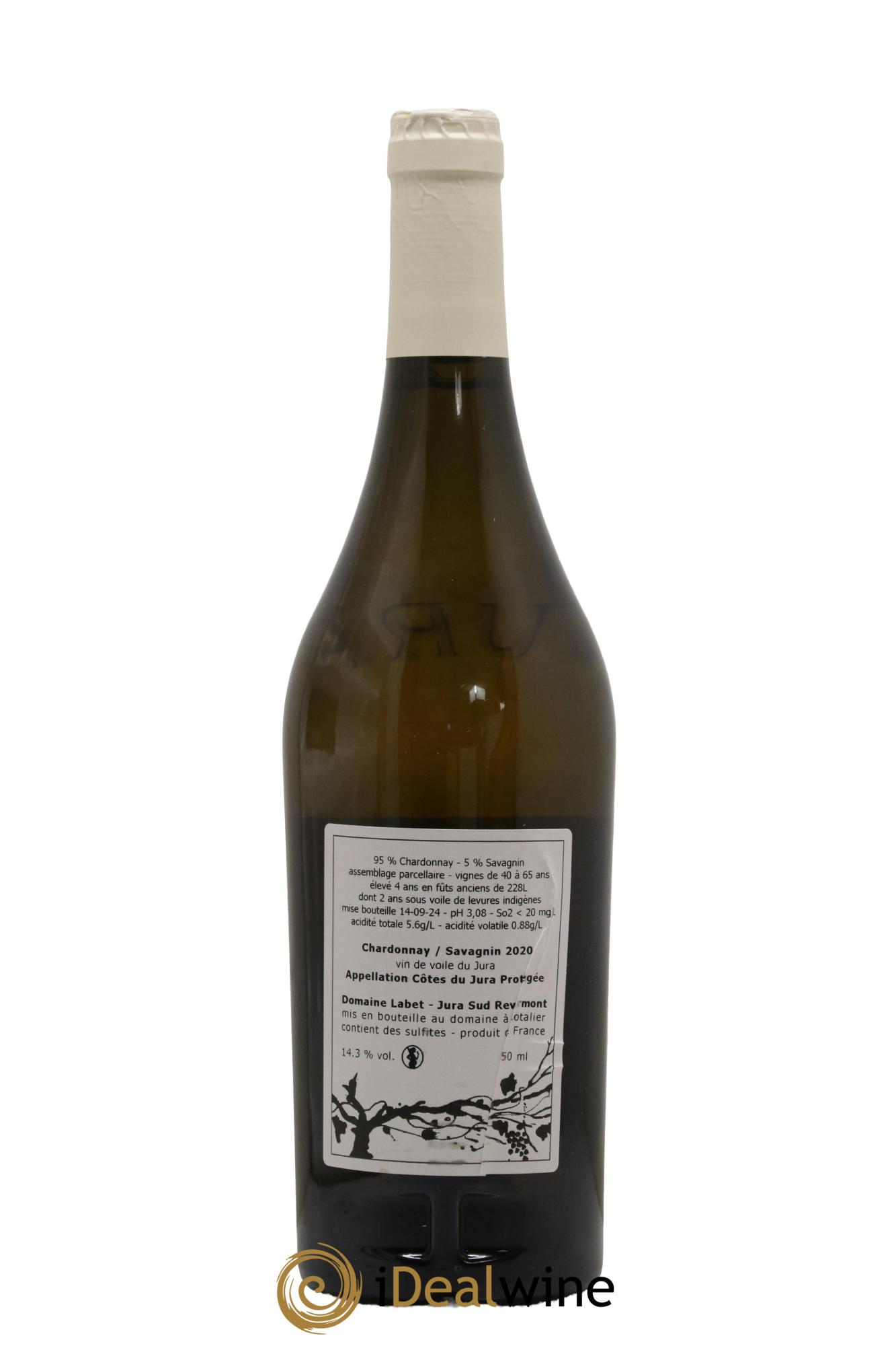Côtes du Jura Vin de Voile Chardonnay-Savagnin cuvée de garde Romain - Julien  - Charline Labet 2020 - Lot of 1 bottle - 1