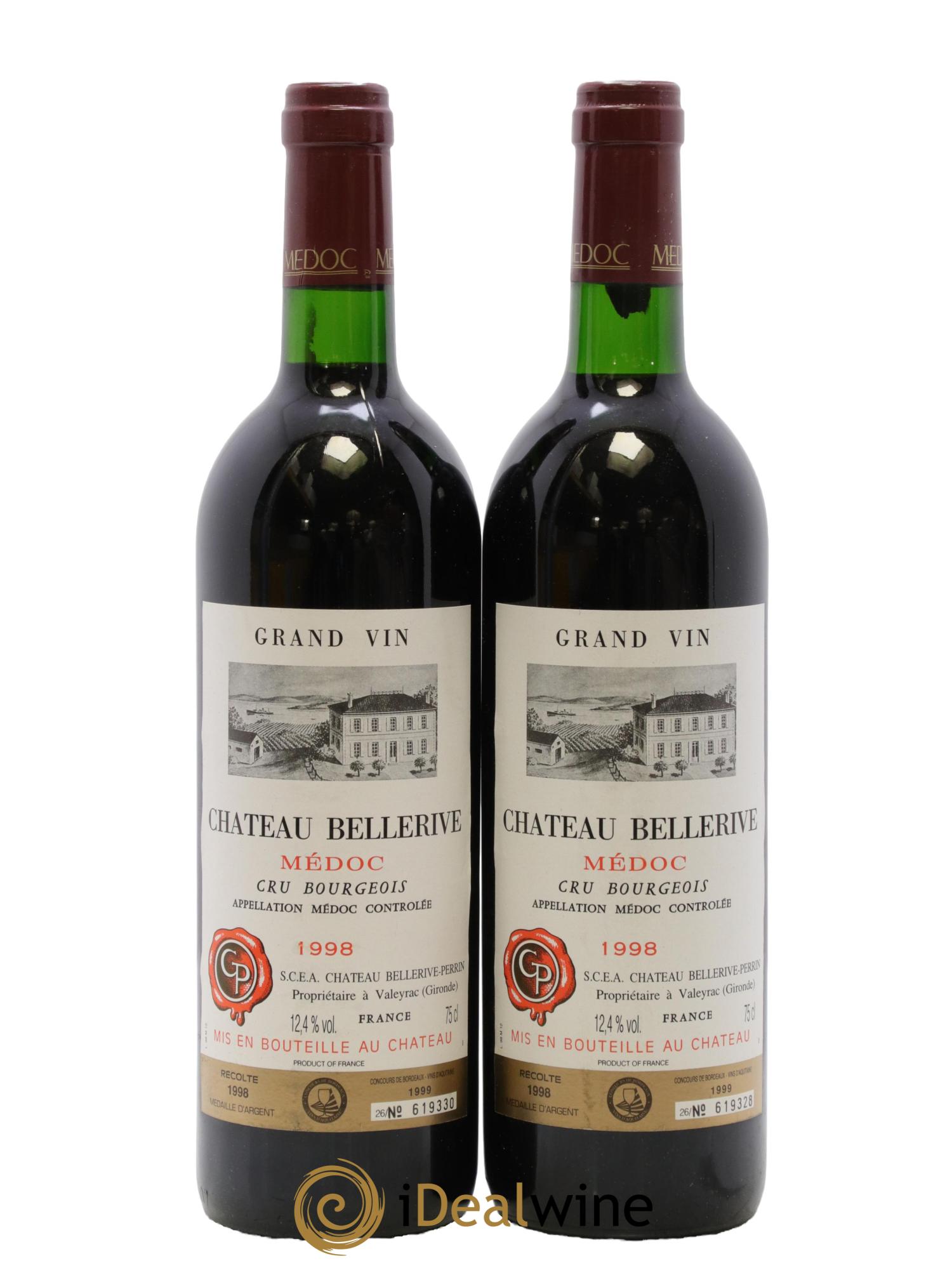 Château Bellerive Cru Bourgeois 1998 - Lot of 2 bottles - 0