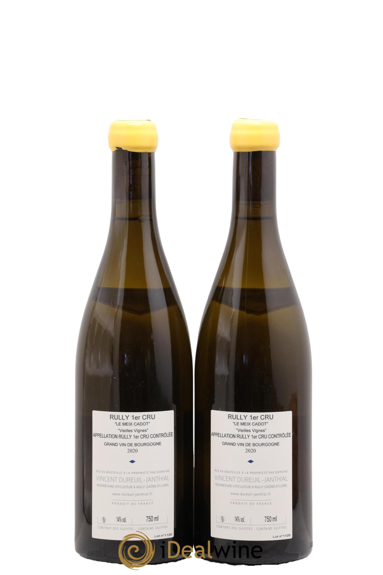 Rully 1er Cru Le Meix Cadot Vieilles Vignes Vincent Dureuil-Janthial 2020 - Lotto di 2 bottiglie - 1