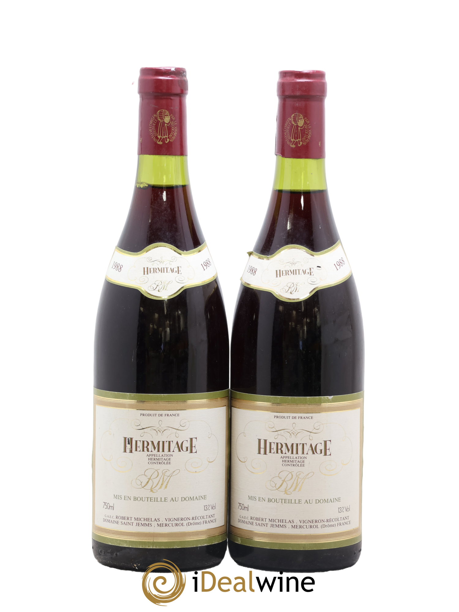 Hermitage Domaine Michelas St Jemms 1988 - Lot de 2 bouteilles - 0