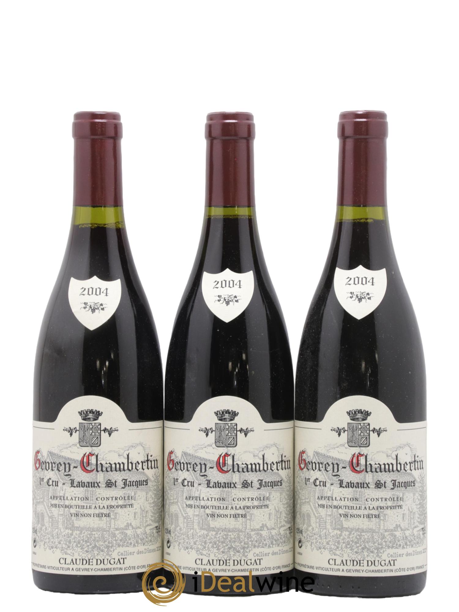 Gevrey-Chambertin 1er Cru Lavaux Saint-Jacques Claude Dugat 2004 - Posten von 3 Flaschen - 0