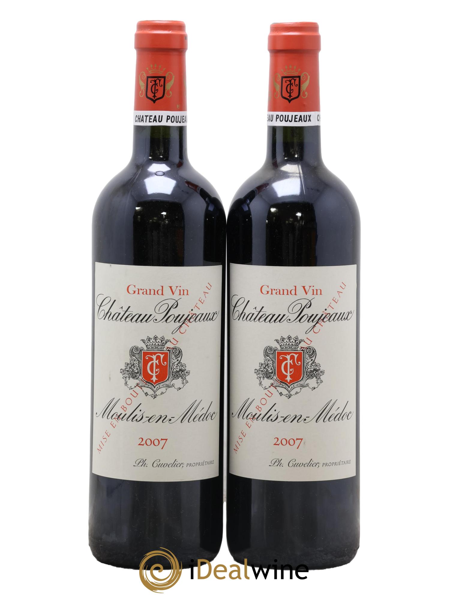 Château Poujeaux 2007 - Lotto di 2 bottiglie - 0