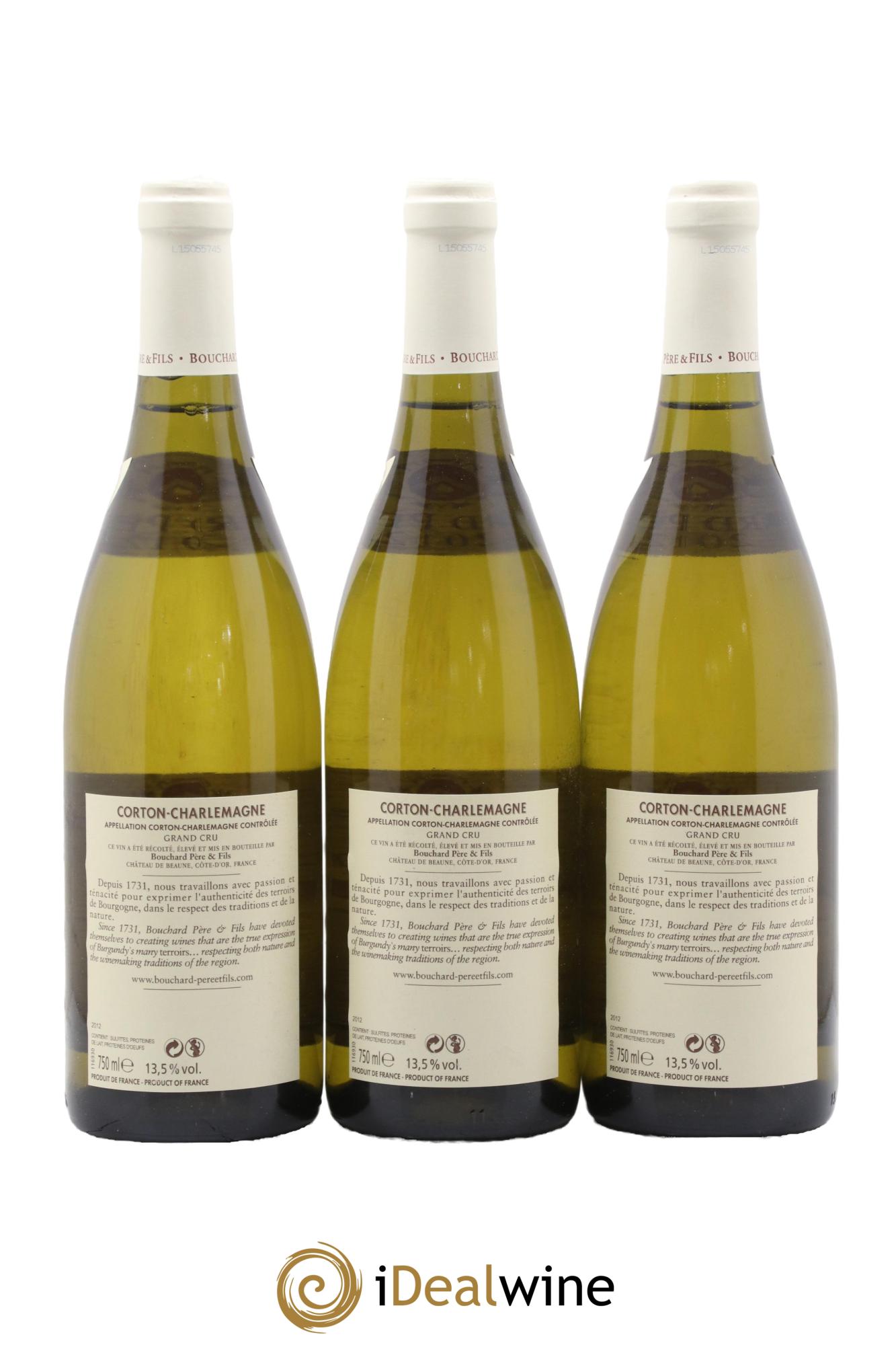 Corton-Charlemagne Grand Cru Bouchard Père & Fils 2012 - Lot de 3 bouteilles - 1