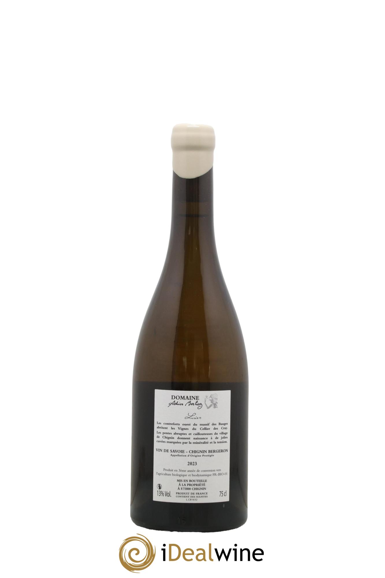 Vin de Savoie Chignin-Bergeron Lucien Adrien Berlioz 2023 - Lot de 1 bouteille - 1