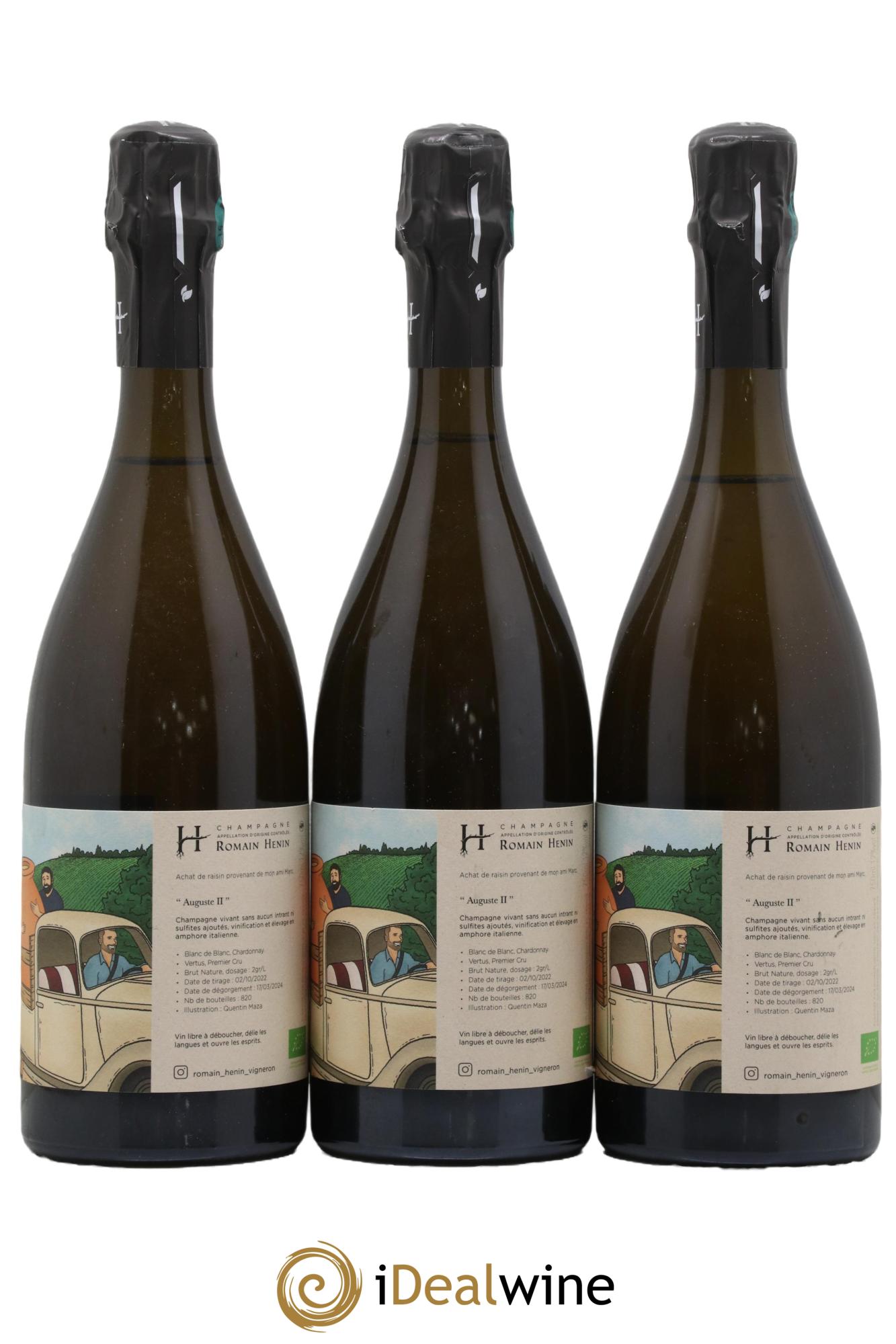 Auguste II Romain Henin  - Lot of 3 bottles - 1