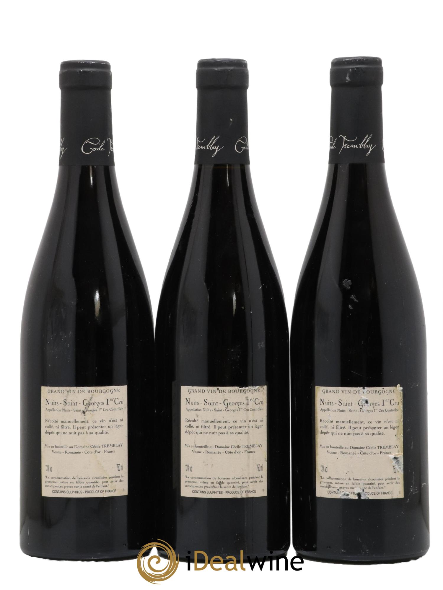 Nuits-Saint-Georges 1er Cru Les Murgers Cécile Tremblay 2010 - Lot de 3 bouteilles - 1