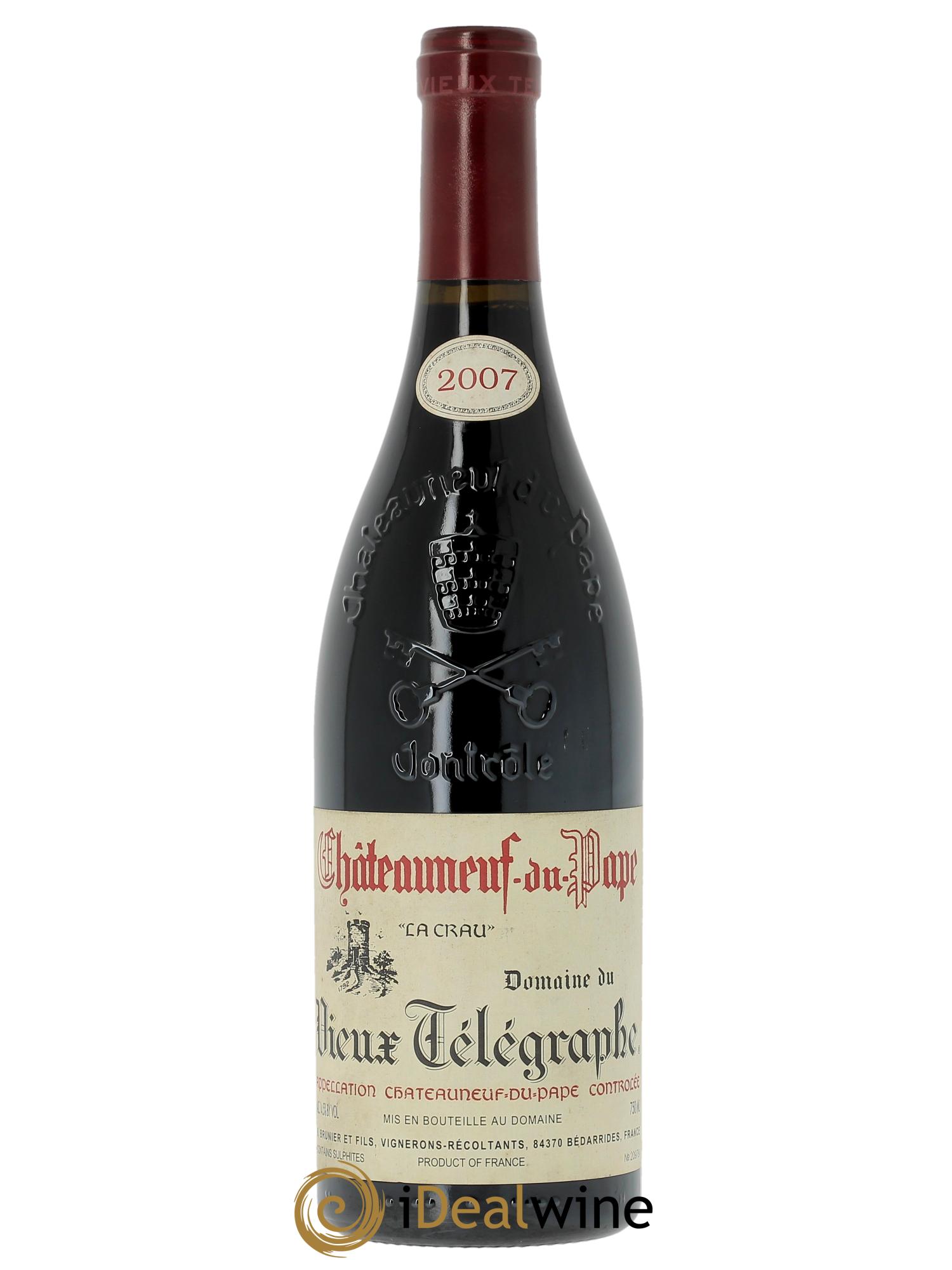 Châteauneuf-du-Pape Vieux Télégraphe (Domaine du) Vignobles Brunier  2007 - Lot de 1 bouteille - 0