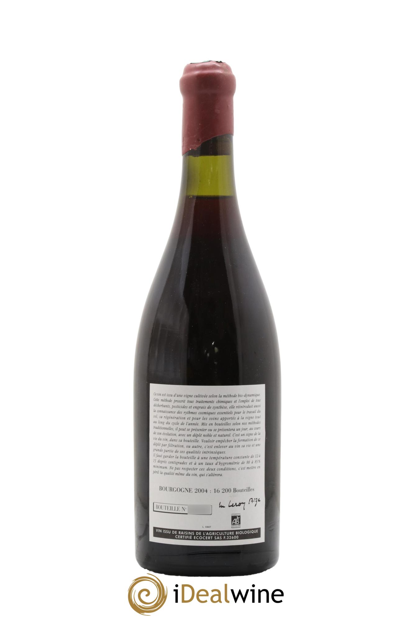 Bourgogne Leroy (Domaine) 2004 - Lot of 1 bottle - 1