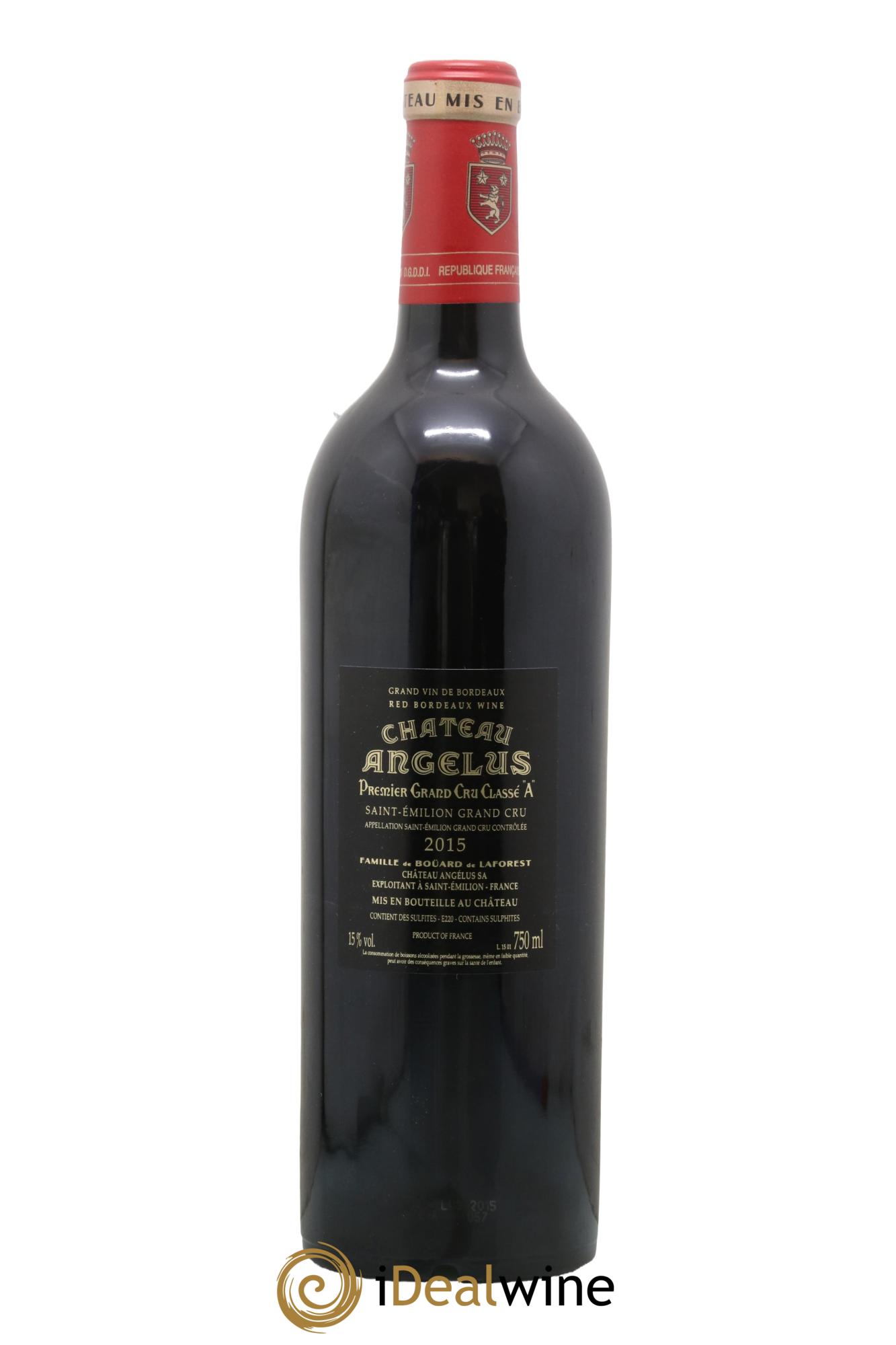 Château Angélus 1er Grand Cru Classé A 2015 - Lot de 1 bouteille - 1