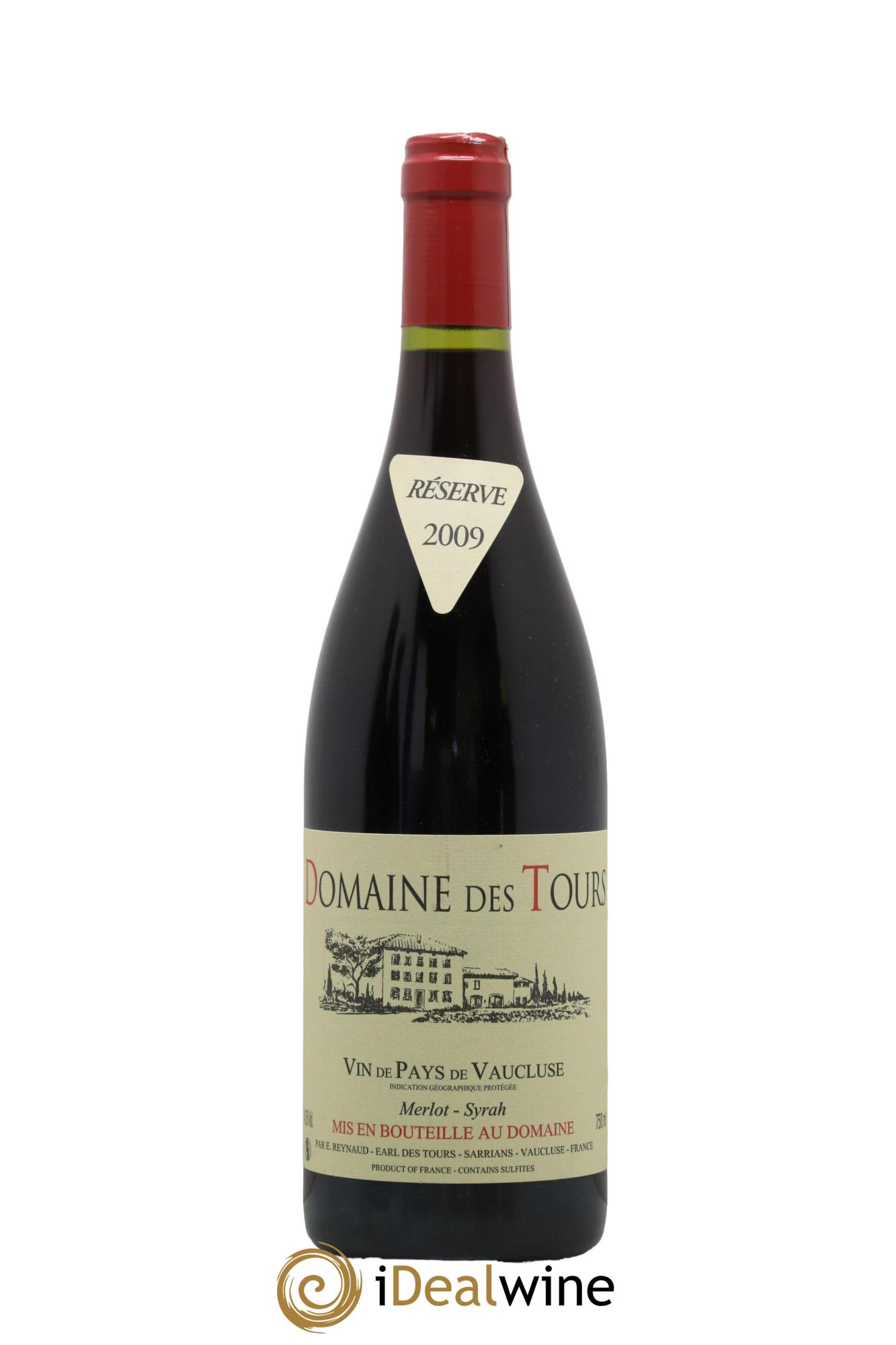 Vaucluse Domaine des Tours Merlot-Syrah Emmanuel Reynaud 2009 - Lot de 1 bouteille - 0