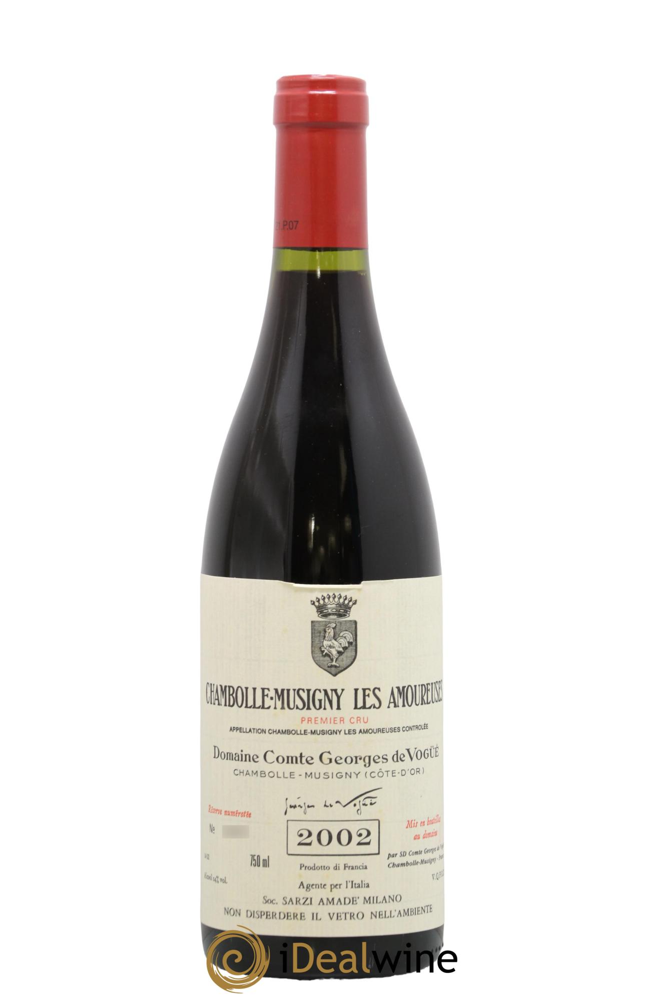 Chambolle-Musigny 1er Cru Les Amoureuses Comte Georges de Vogüé 2002 - Posten von 1 Flasche - 0