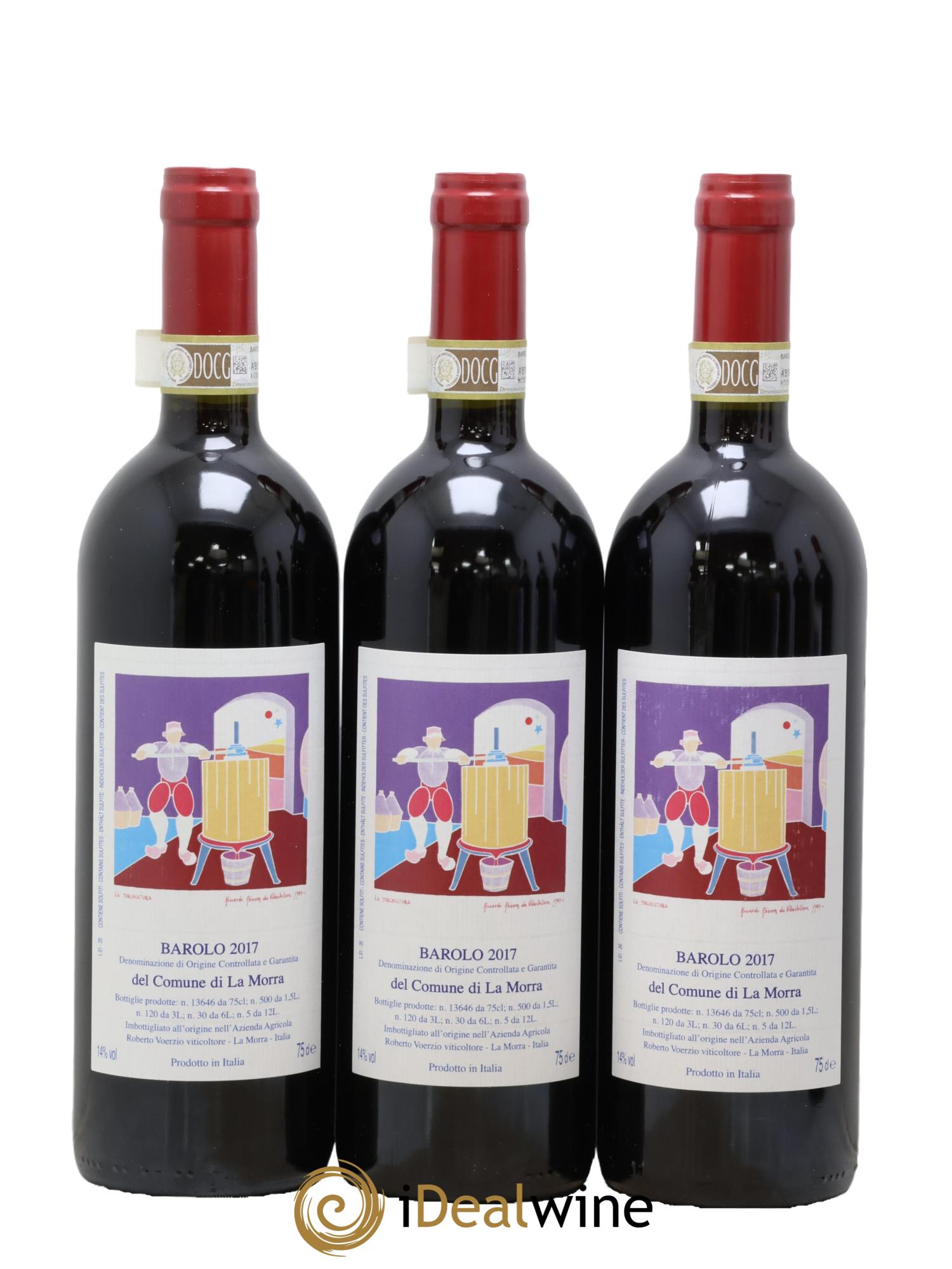 Barolo DOCG del Comune di la Morra Roberto Voerzio 2017 - Lot de 6 bouteilles - 1