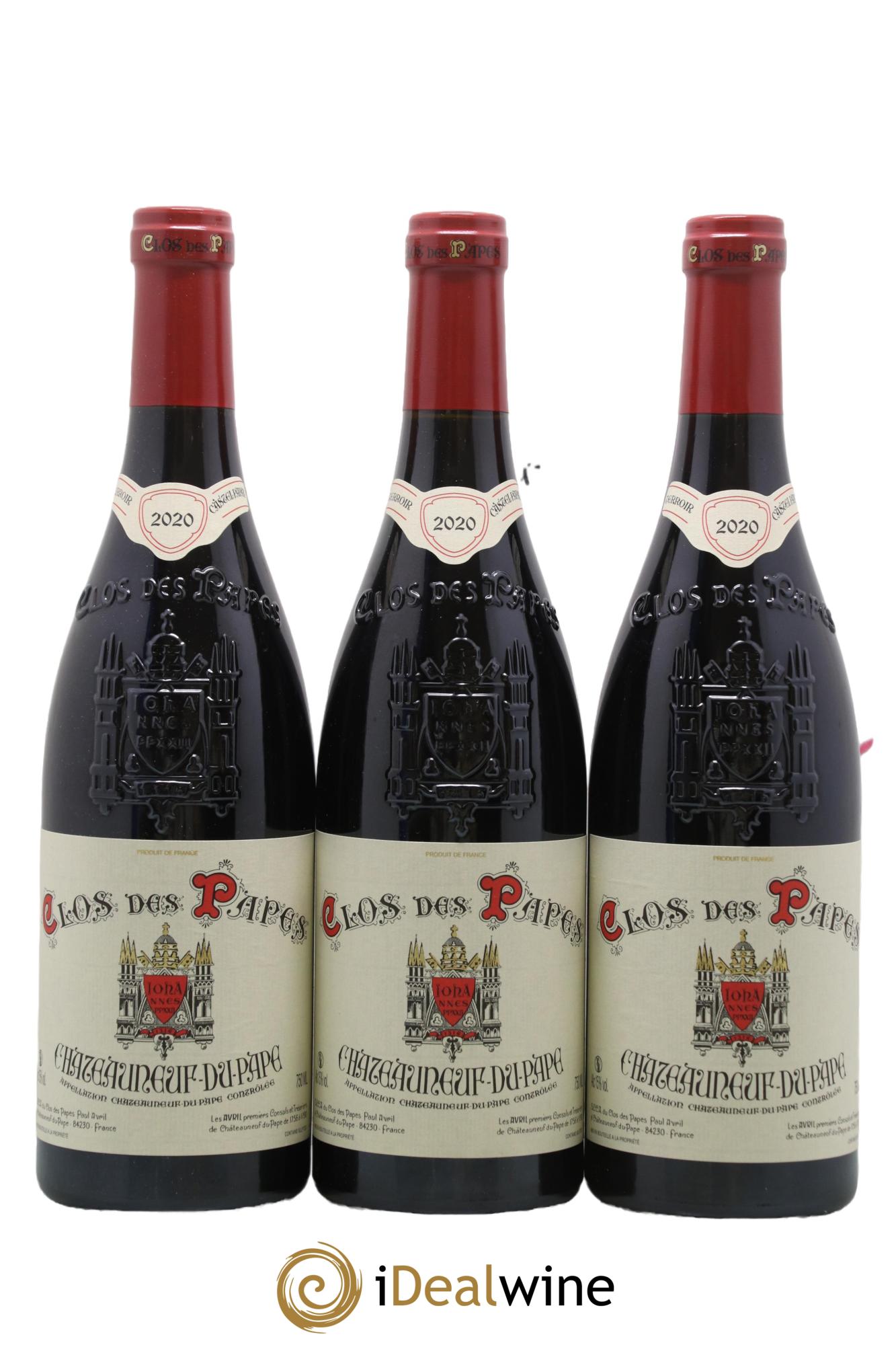 Châteauneuf-du-Pape Clos des Papes - Paul Avril 2020 - Lotto di 3 bottiglie - 0