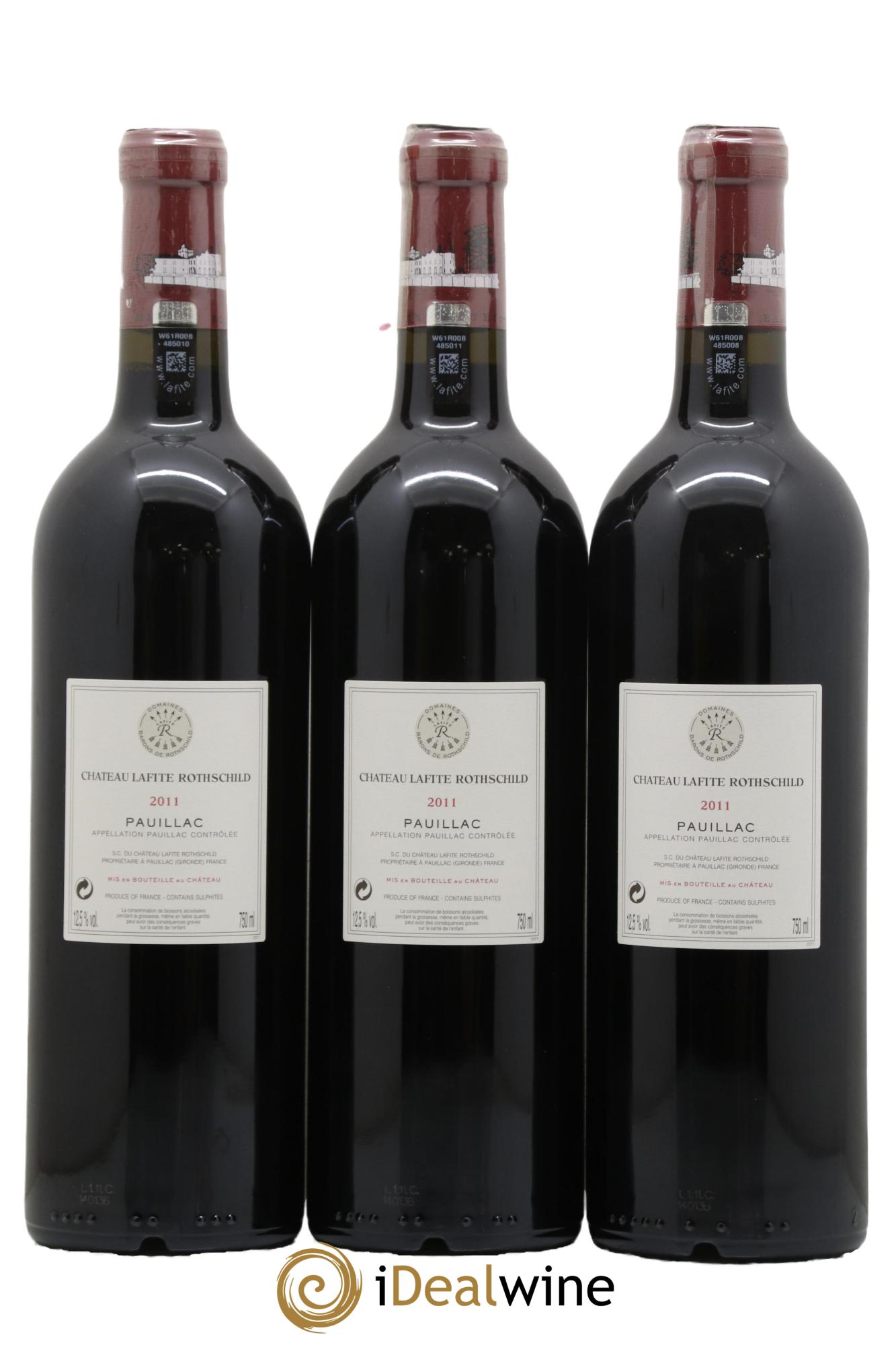 Château Lafite Rothschild 1er Grand Cru Classé 2011 - Lotto di 3 bottiglie - 1