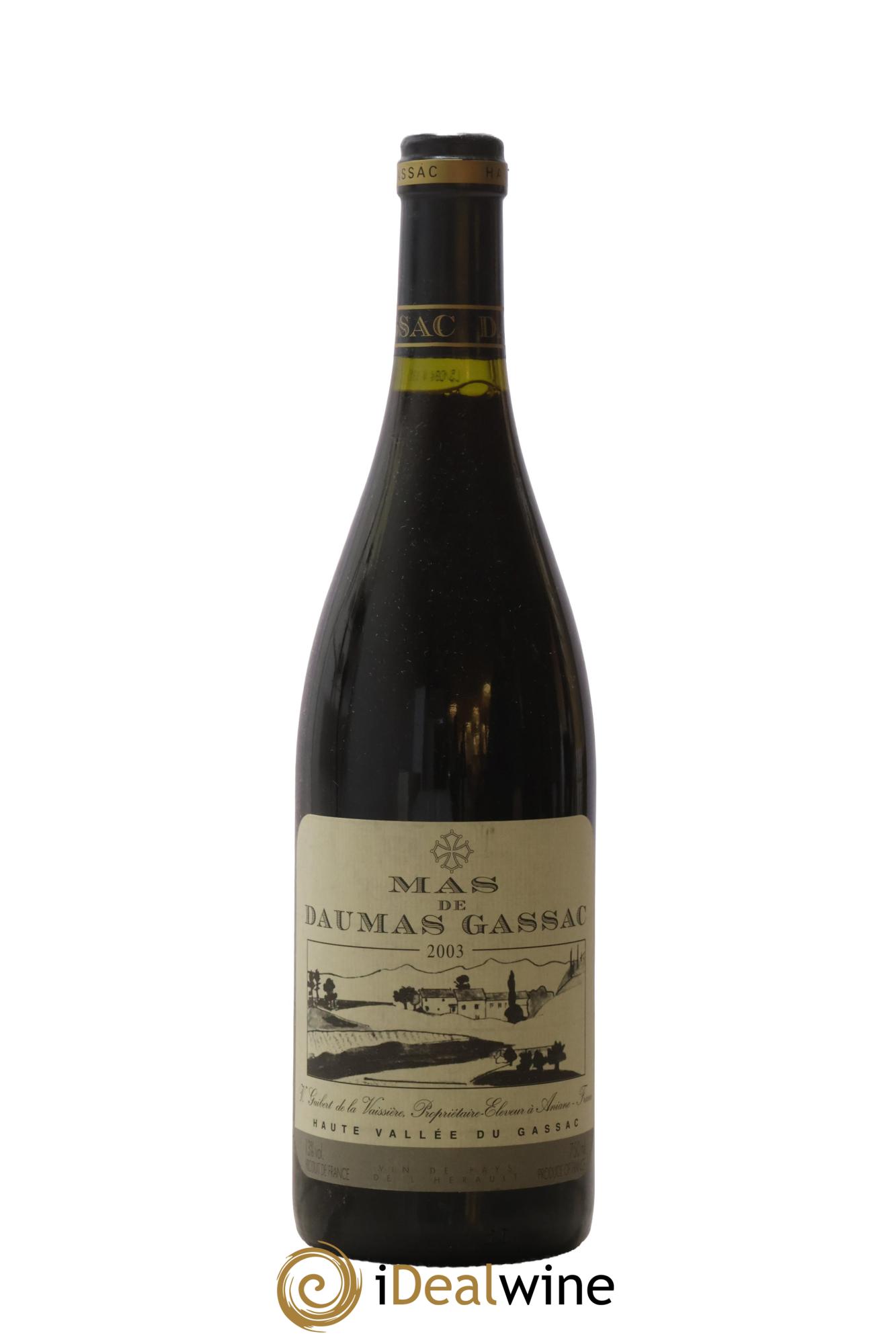 IGP St Guilhem-le-Désert - Cité d'Aniane Mas Daumas Gassac Famille Guibert de La Vaissière 2003 - Lot of 1 bottle - 0
