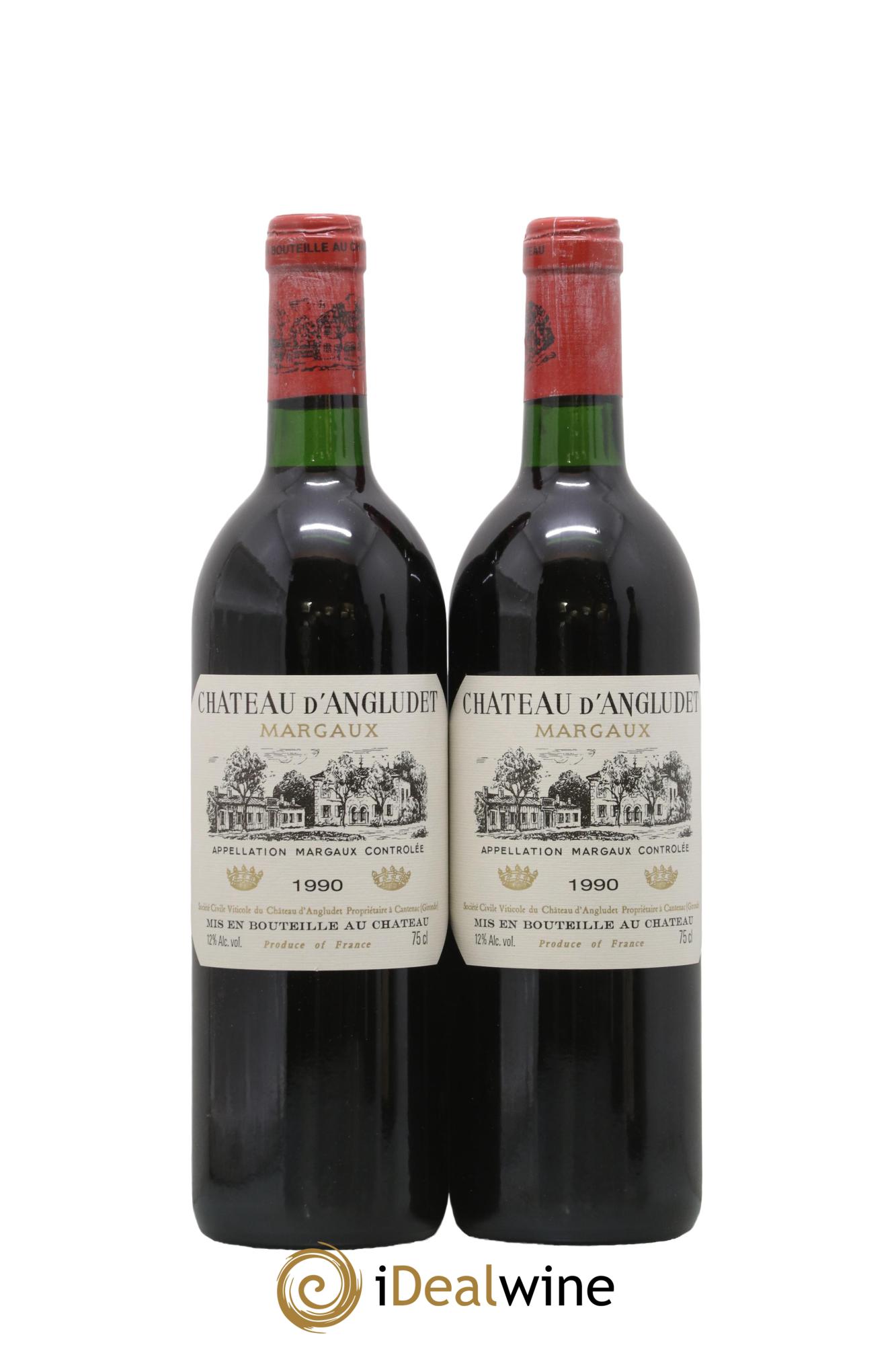 Château d' Angludet Cru Bourgeois 1990 - Lot of 2 bottles - 0