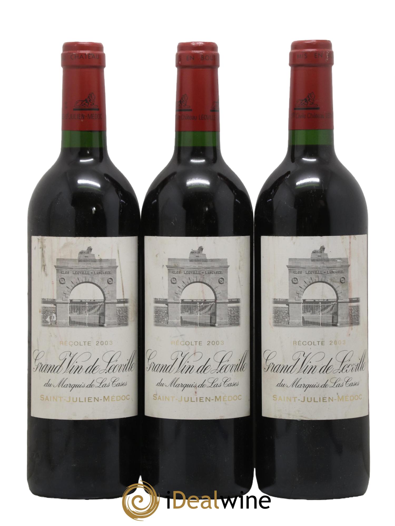 Château Léoville Las Cases 2ème Grand Cru Classé 2003 - Lot of 3 bottles - 0