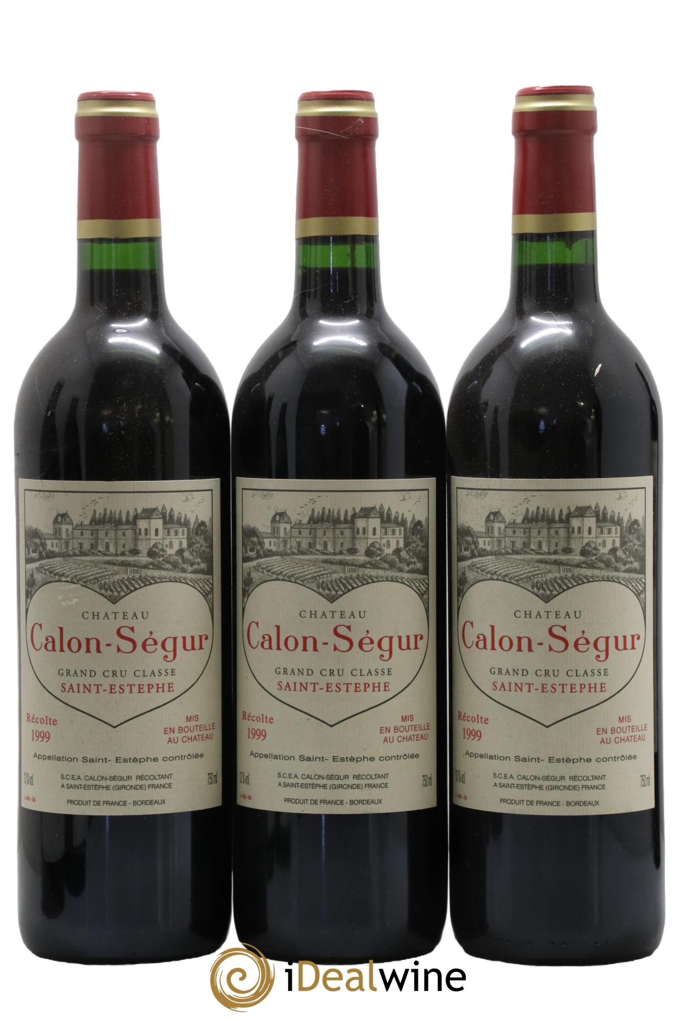 Château Calon Ségur 3ème Grand Cru Classé 1999 - Lot de 3 bouteilles - 0
