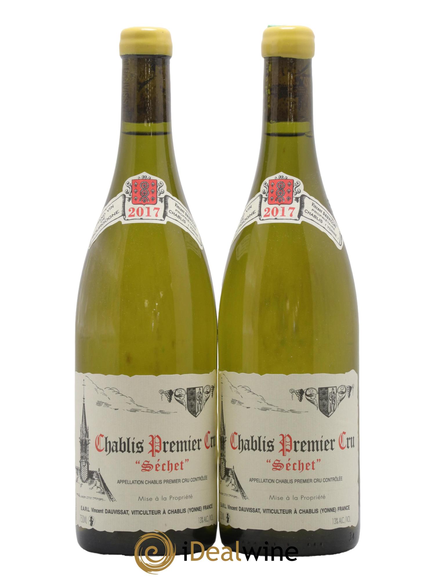 Chablis 1er Cru Séchet Vincent Dauvissat (Domaine) 2017 - Lotto di 2 bottiglie - 0