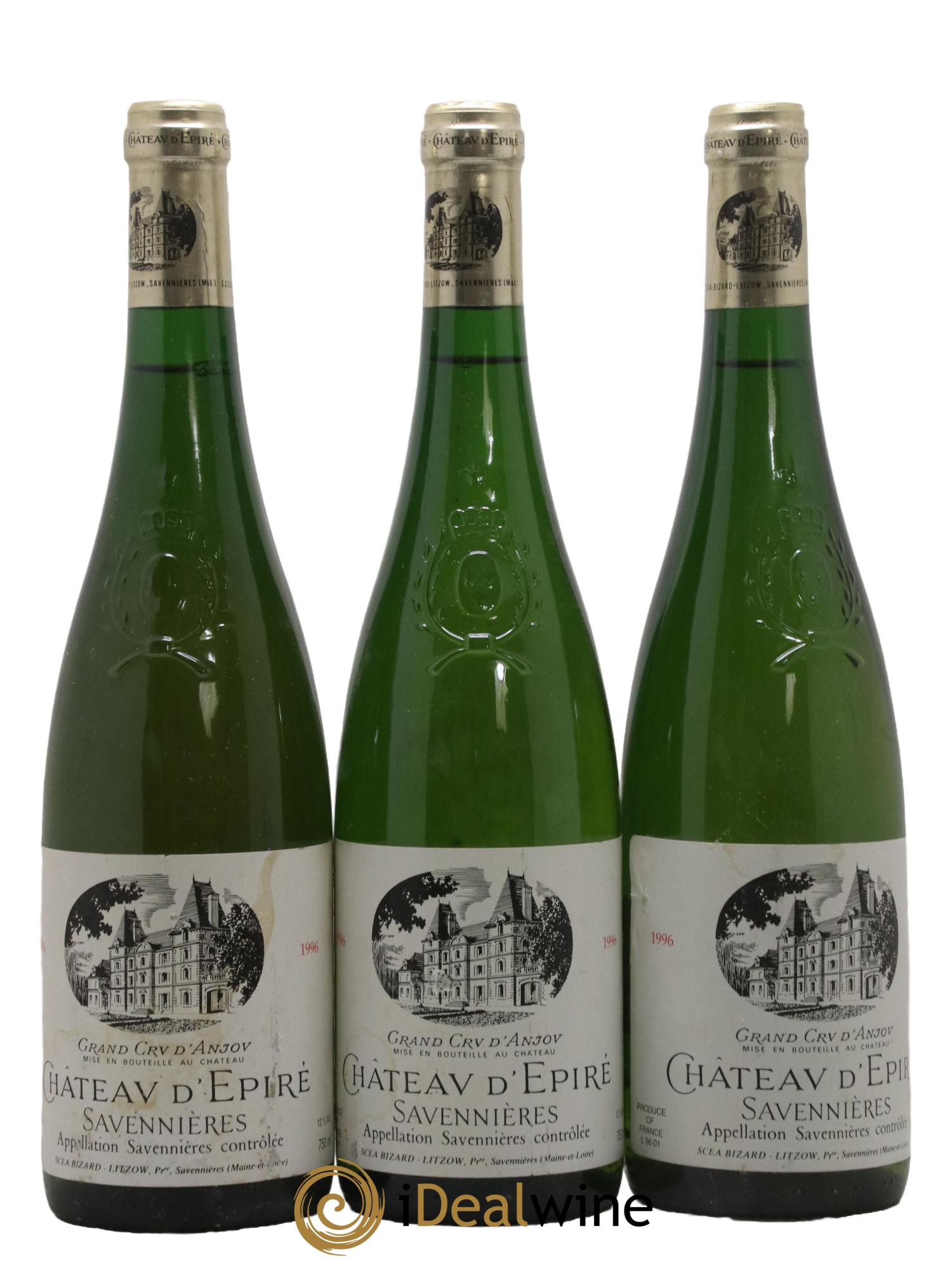 Savennières Château D'Epiré 1996 - Lot de 3 bouteilles - 0