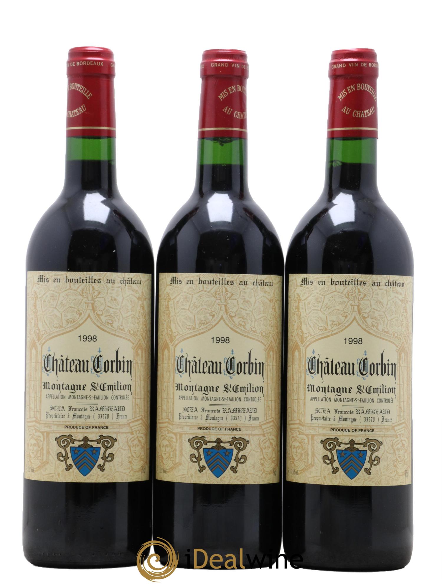Montagne Saint-Émilion Château Corbin 1998 - Lot de 6 bouteilles - 1