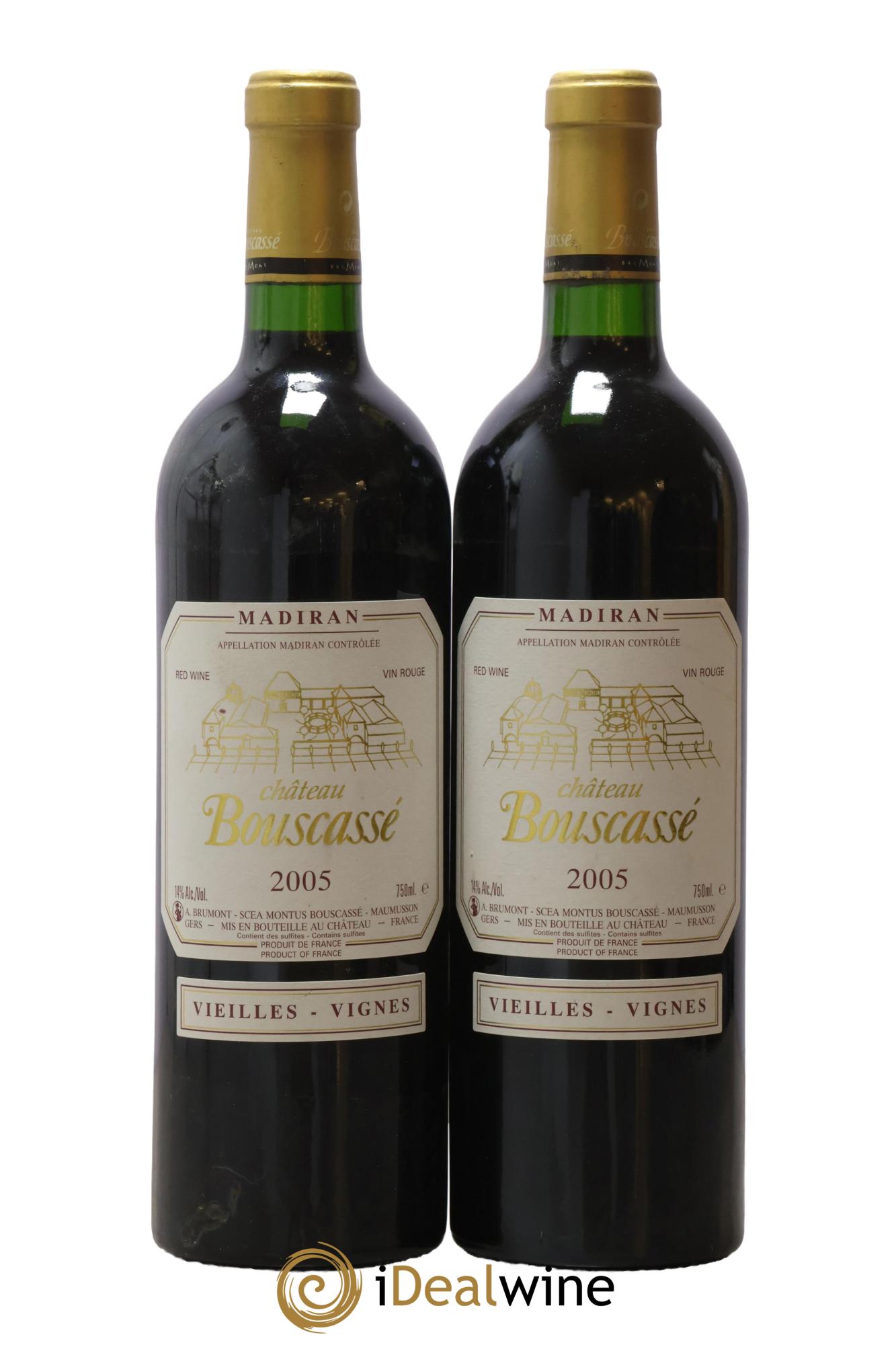 Madiran Vieilles Vignes Château Bouscassé - Alain Brumont 2005 - Posten von 2 Flaschen - 0