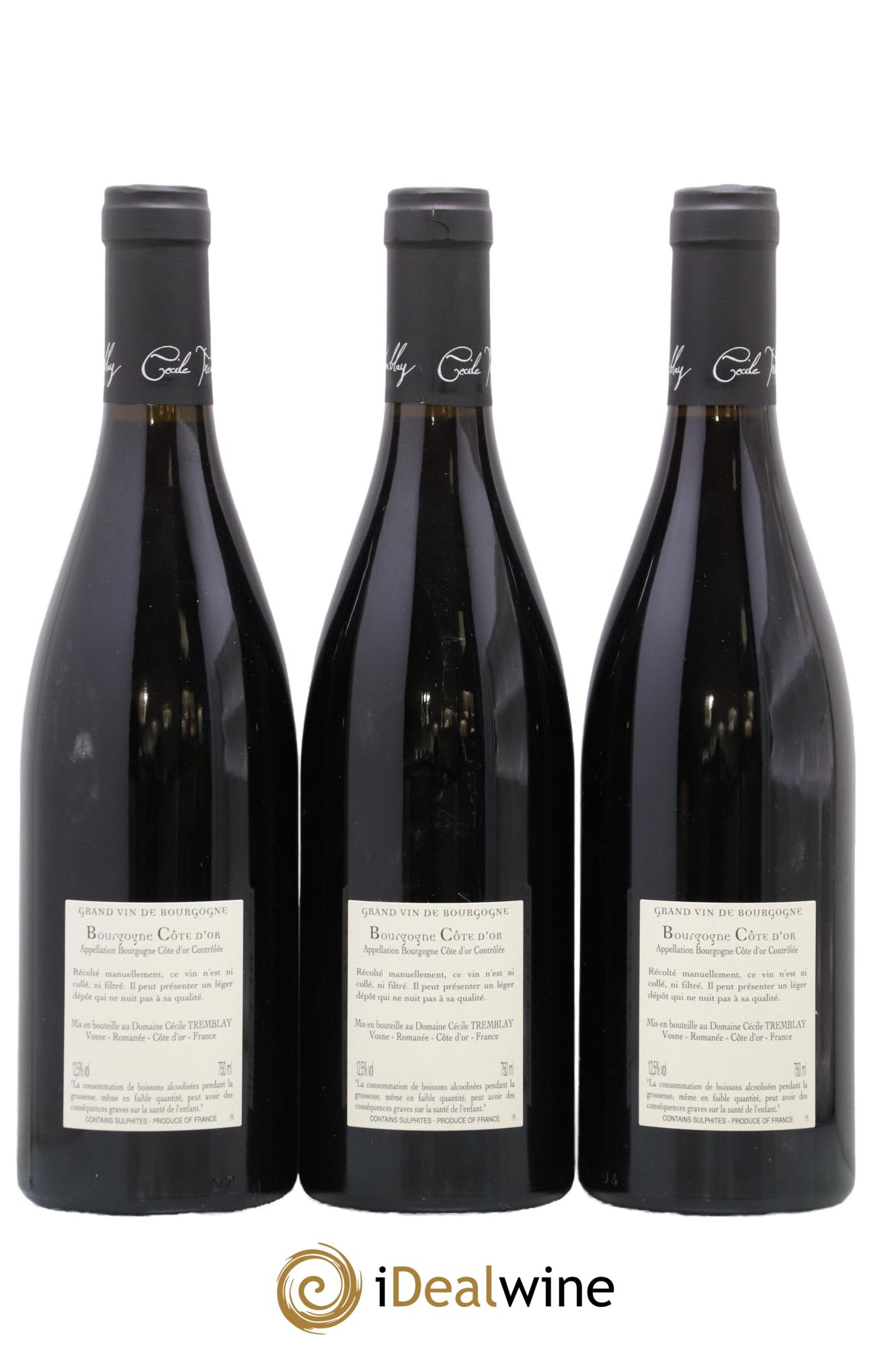 Bourgogne Côte-d'Or Cécile Tremblay 2021 - Lot de 3 bouteilles - 1