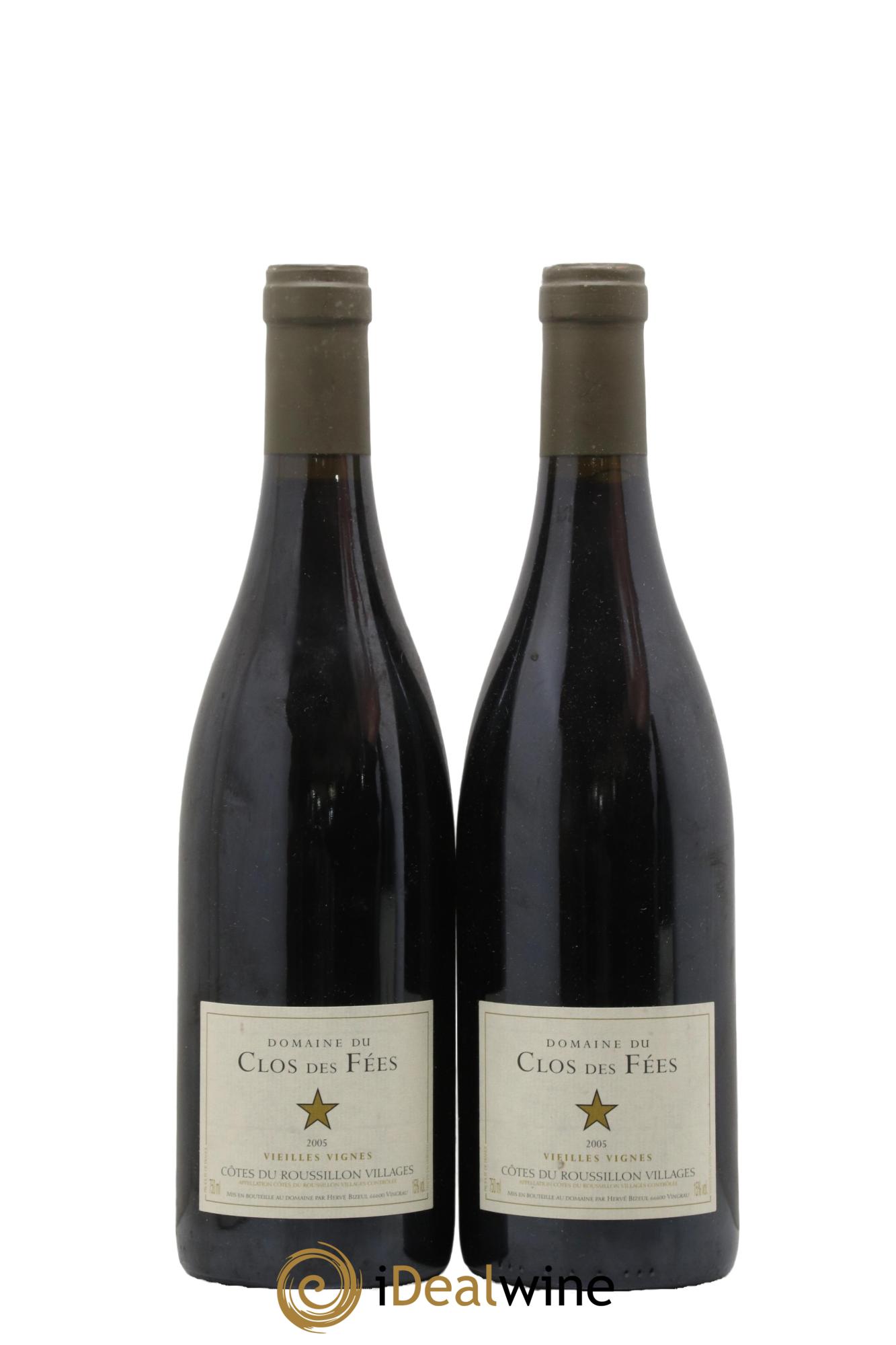 Côtes du Roussillon Villages Clos des Fées Vieilles vignes Hervé Bizeul 2005 - Lot de 2 bouteilles - 0