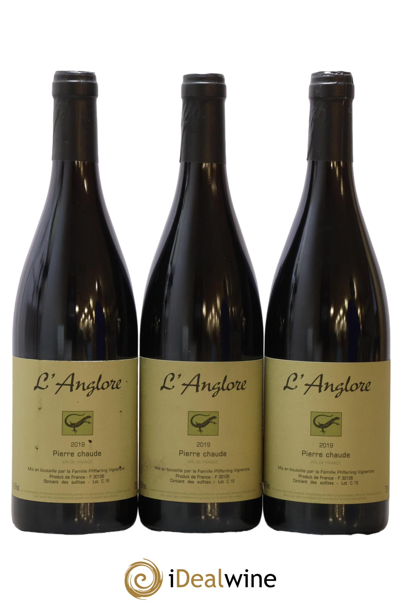 Vin de France Pierre chaude L'Anglore 2019 - Lotto di 3 bottiglie - 0