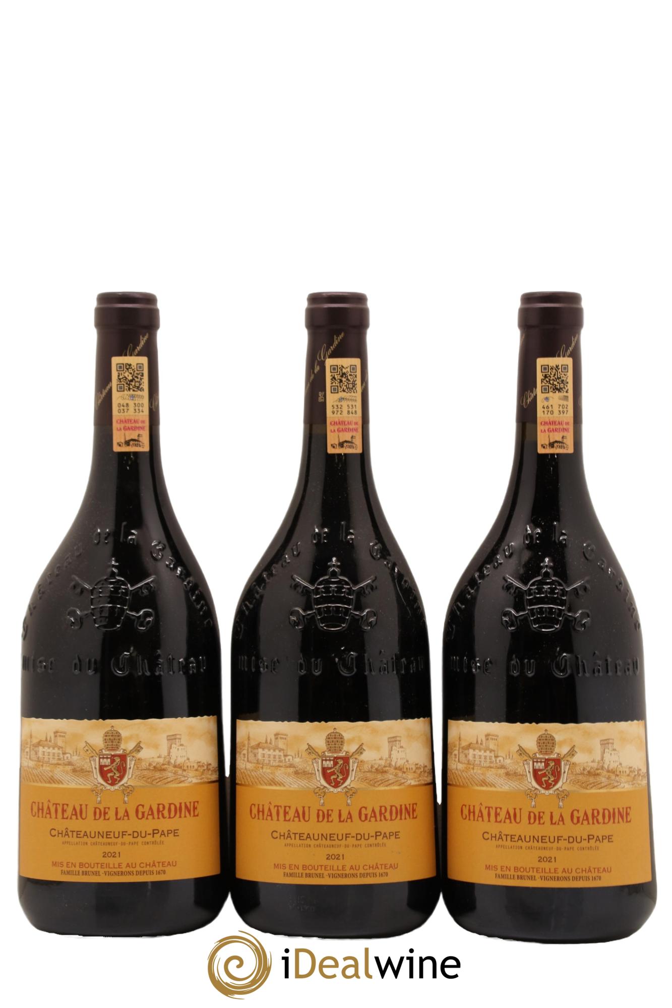 Châteauneuf-du-Pape Château de La Gardine Famille Brunel  2021 - Lot of 6 bottles - 1