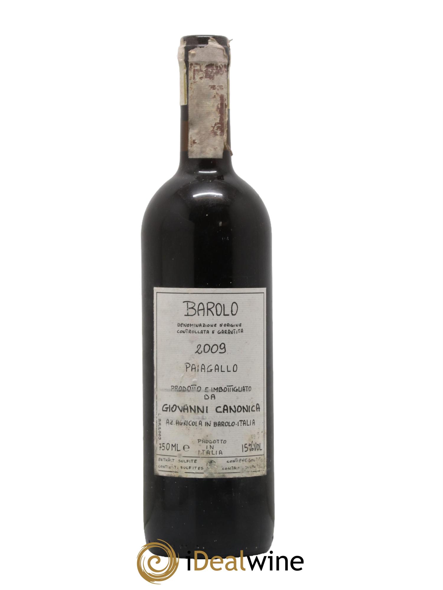 Barolo DOCG Paiagallo Giovanni Canonica 2009 - Lot de 1 bouteille - 0