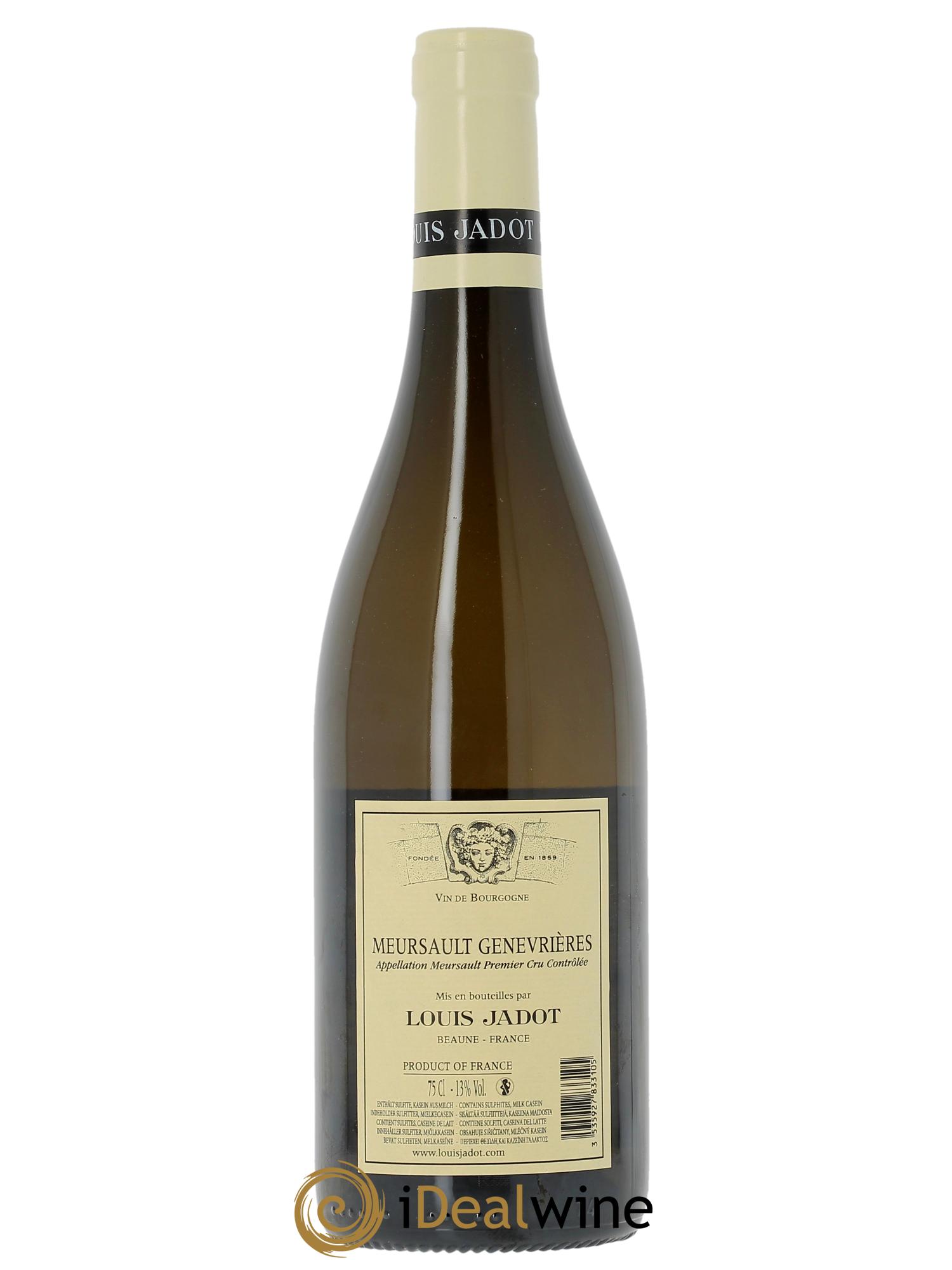 Meursault 1er Cru Les Genevrières Domaine Louis Jadot (CBO a partir de 6 bts) 2022 - Lot de 1 bouteille - 1