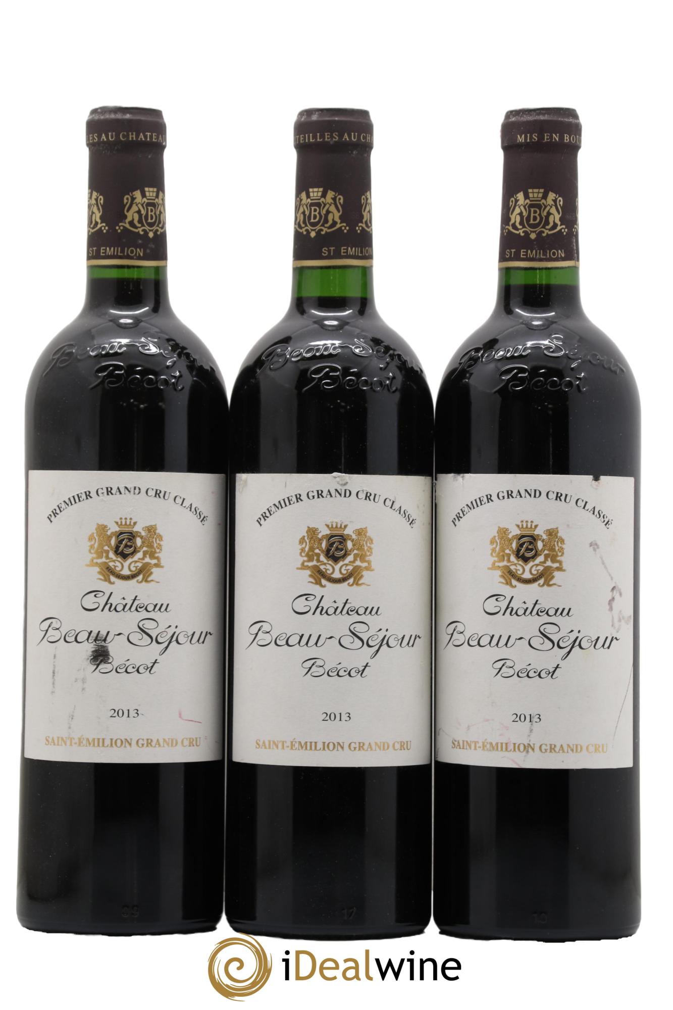 Château Beau-Séjour Bécot 1er Grand Cru Classé B 2013 - Lot de 3 bouteilles - 0
