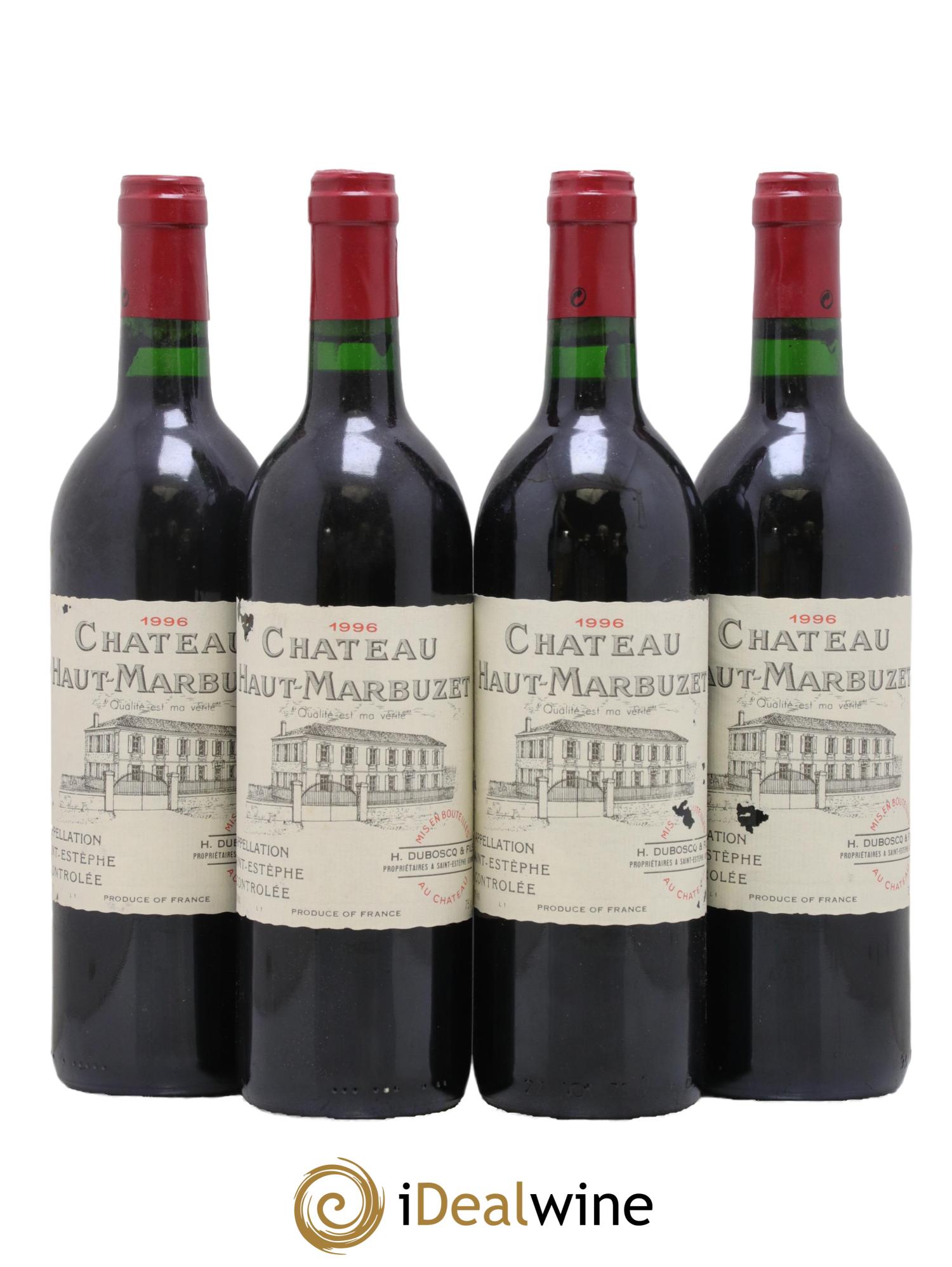 Château Haut Marbuzet 1996 - Lot de 4 bouteilles - 0