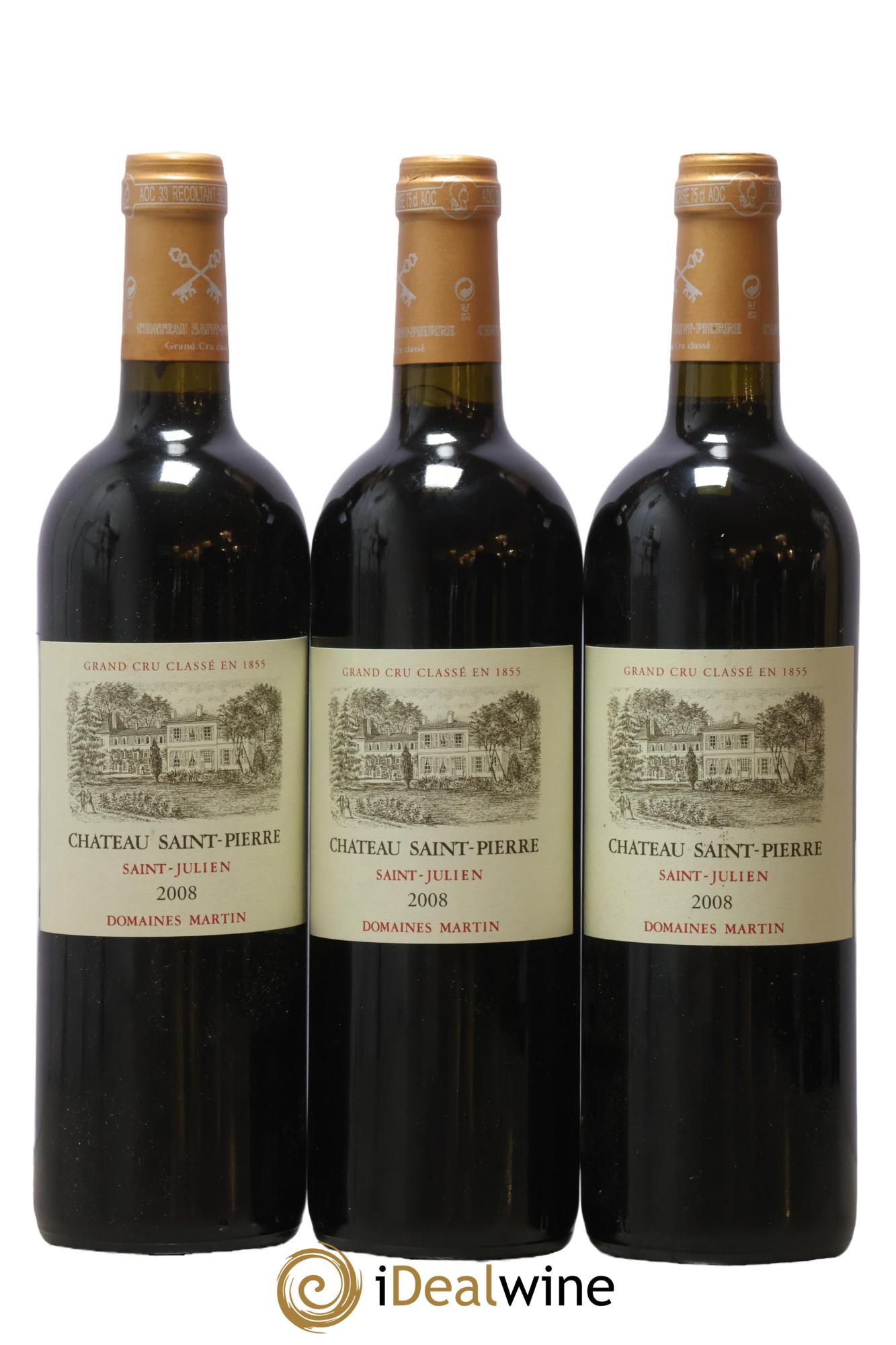 Château Saint-Pierre 4ème Grand Cru Classé 2008 - Lot de 3 bouteilles - 0
