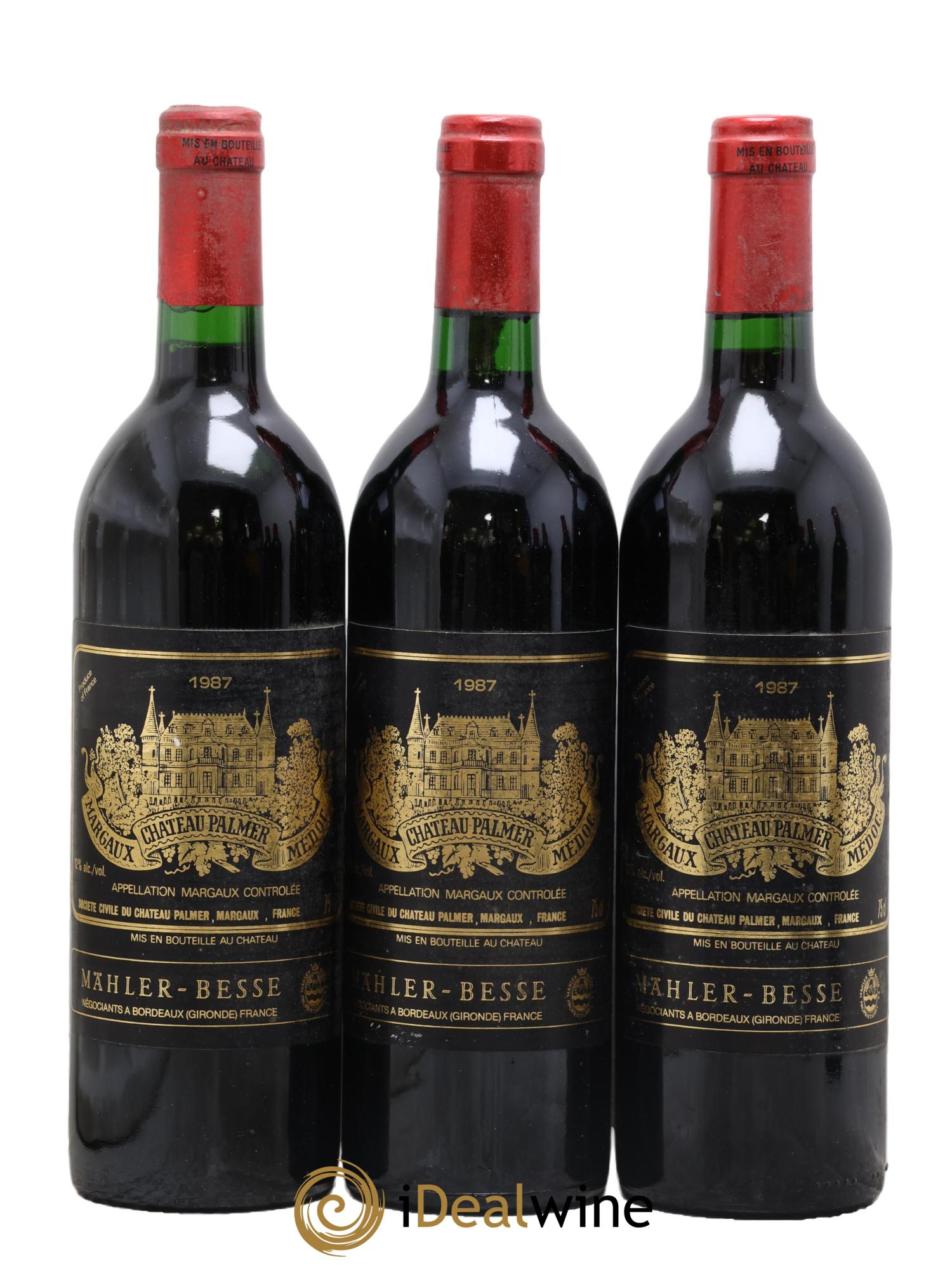 Château Palmer 3ème Grand Cru Classé 1987 - Lot de 3 bouteilles - 0