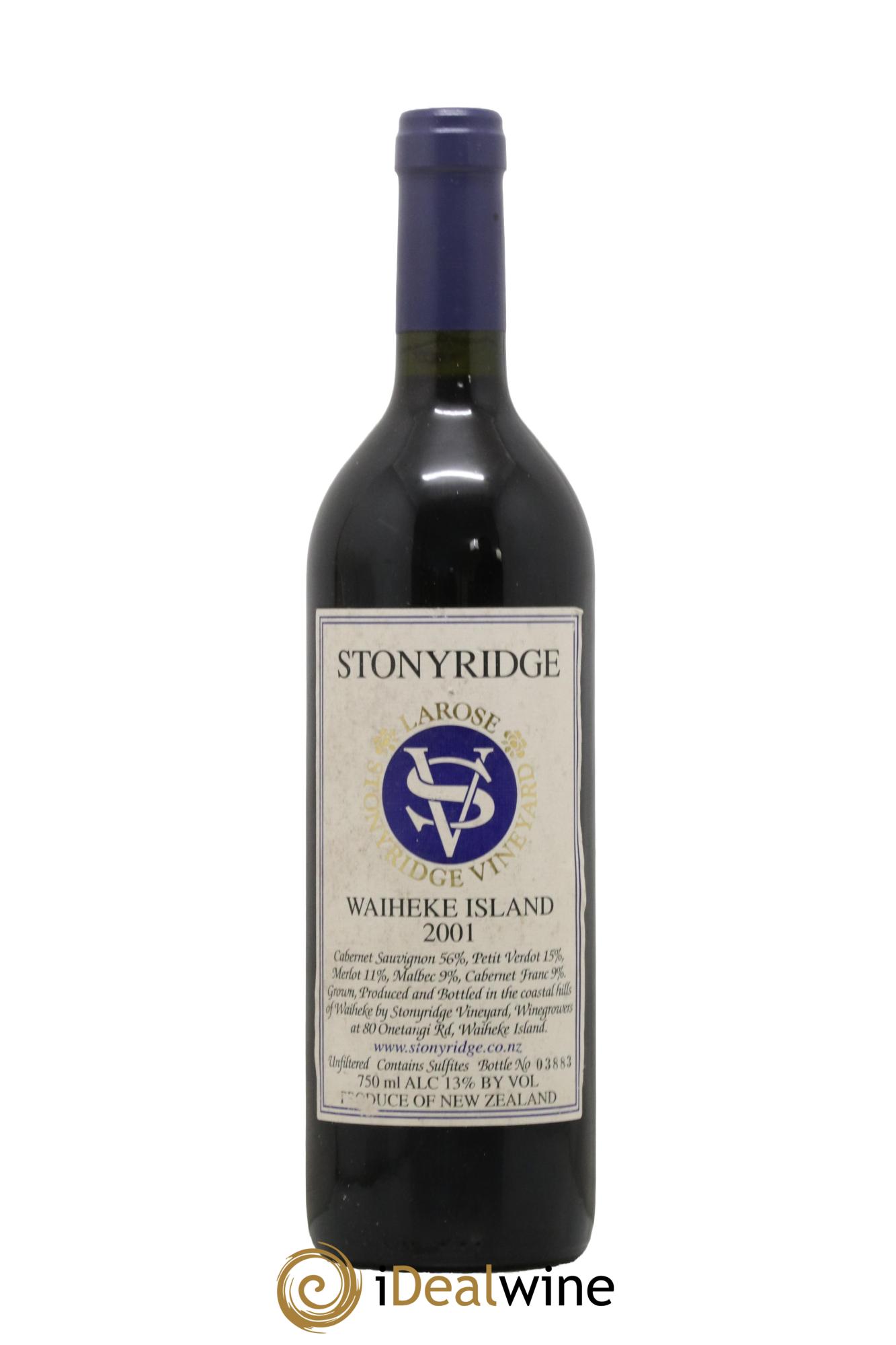Nouvelle Zélande Stonyridge Larose Waiheke Island 2001 - Lot de 1 bouteille - 0