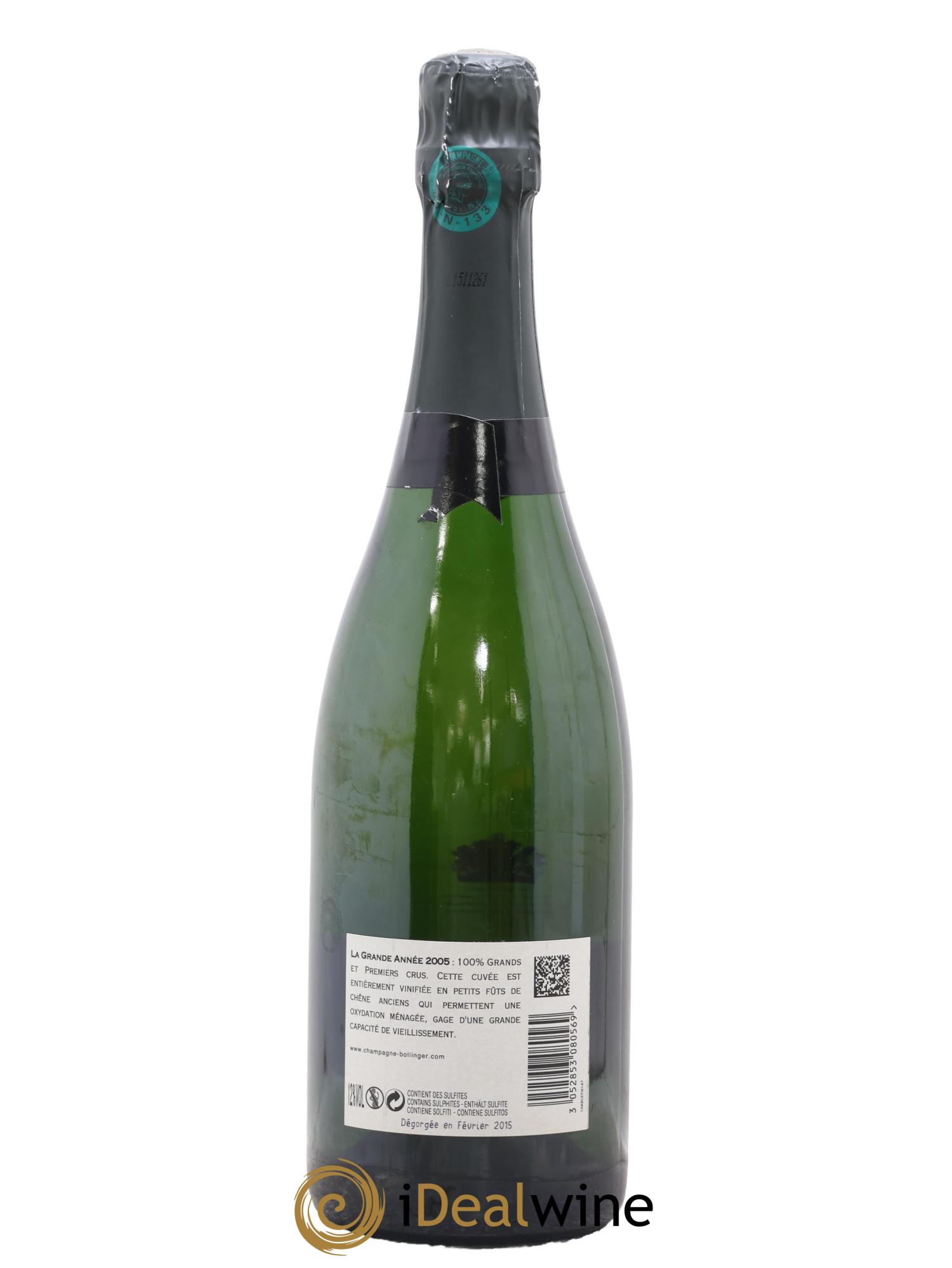 La Grande Année Brut Bollinger 2005 - Lot de 1 bouteille - 1