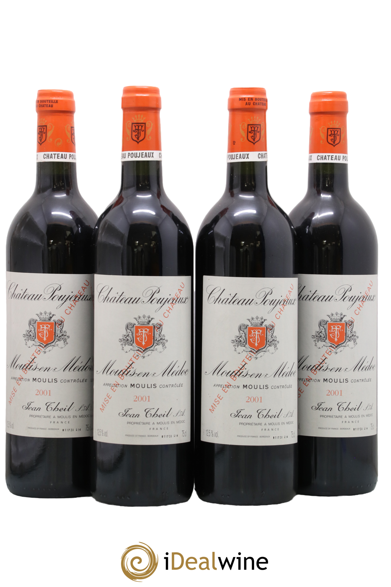 Château Poujeaux 2001 - Lot de 4 bouteilles - 0