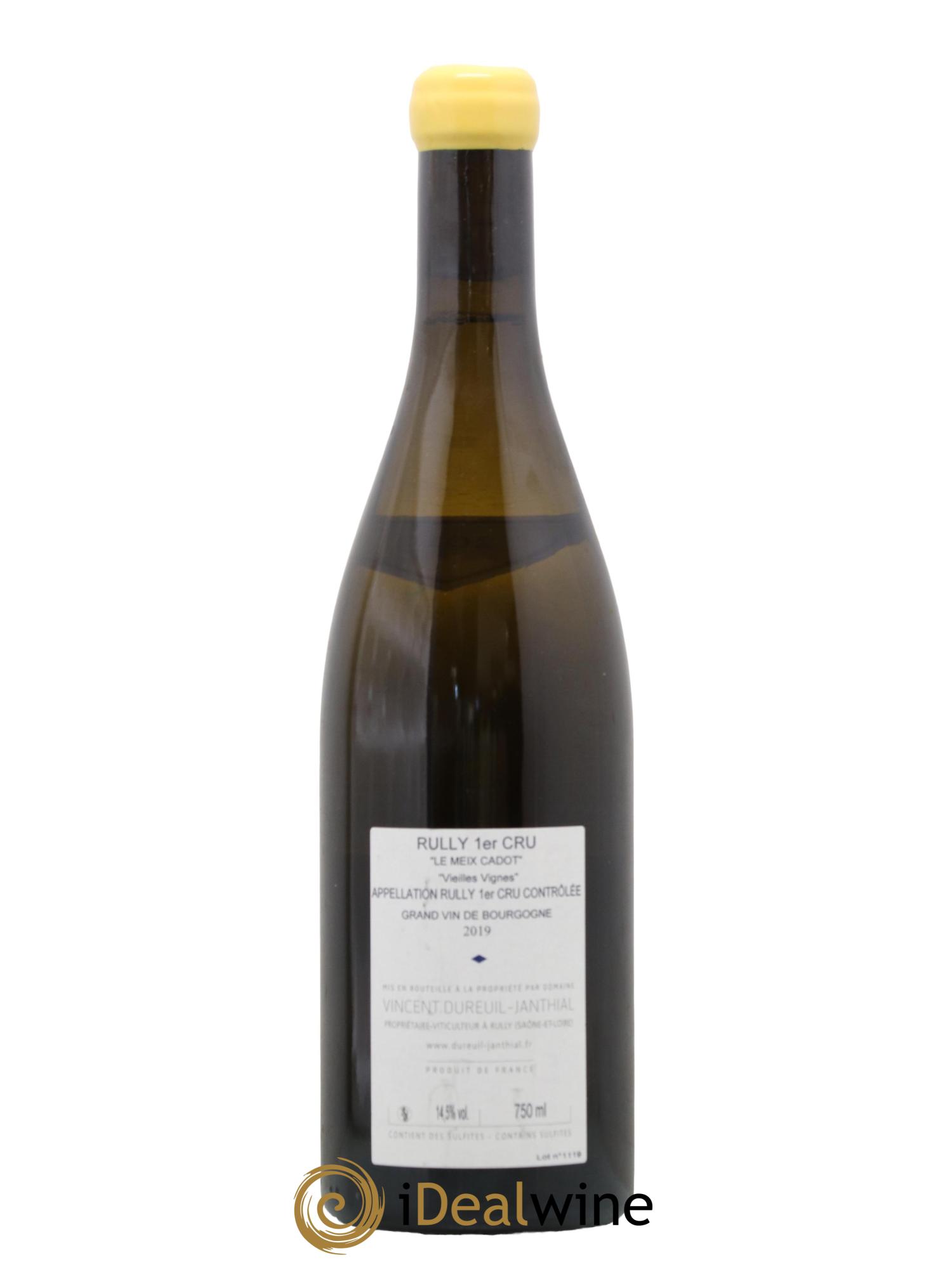 Rully 1er Cru Le Meix Cadot Vieilles Vignes Vincent Dureuil-Janthial  2019 - Lot de 1 bouteille - 1