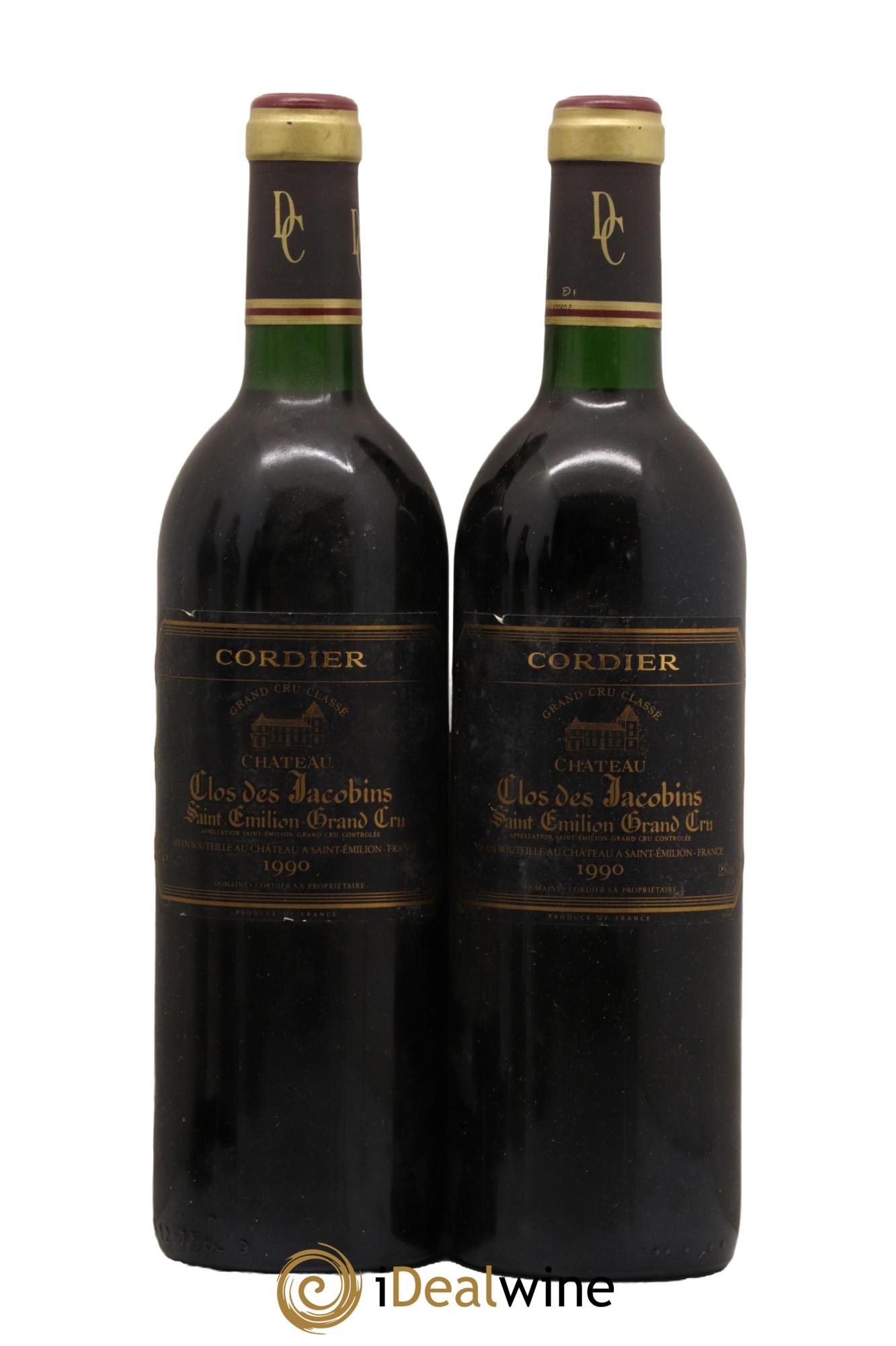Château Clos des Jacobins Grand Cru Classé 1990 - Lot de 2 bouteilles - 0