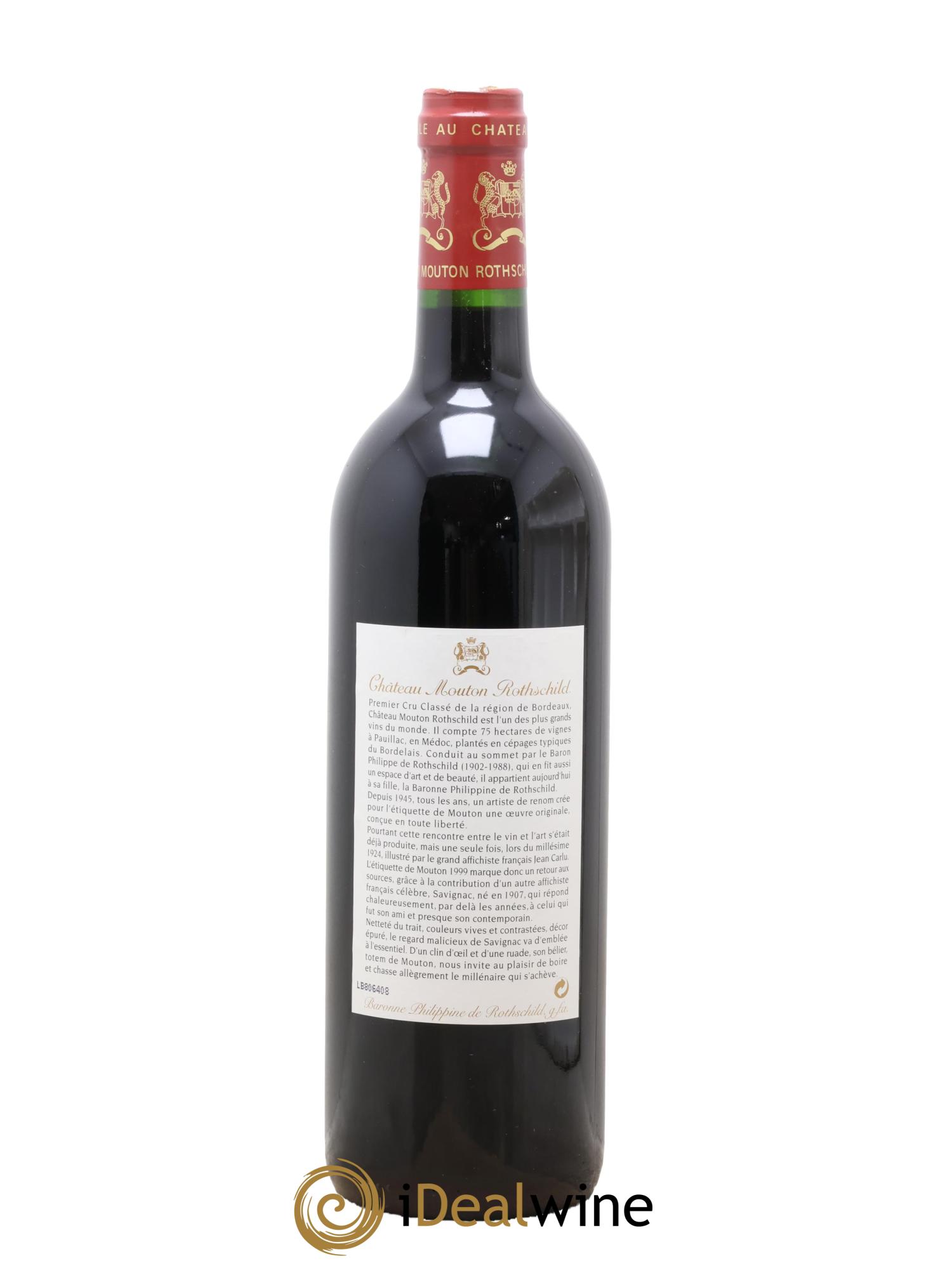 Château Mouton Rothschild 1er Grand Cru Classé 1999 - Lot of 1 bottle - 1